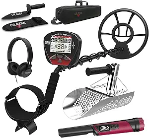 DR.ÖTEK Metal Detector for Adults, IP68 Waterproof Pinpointer and Stainless Steel Sand Scoop