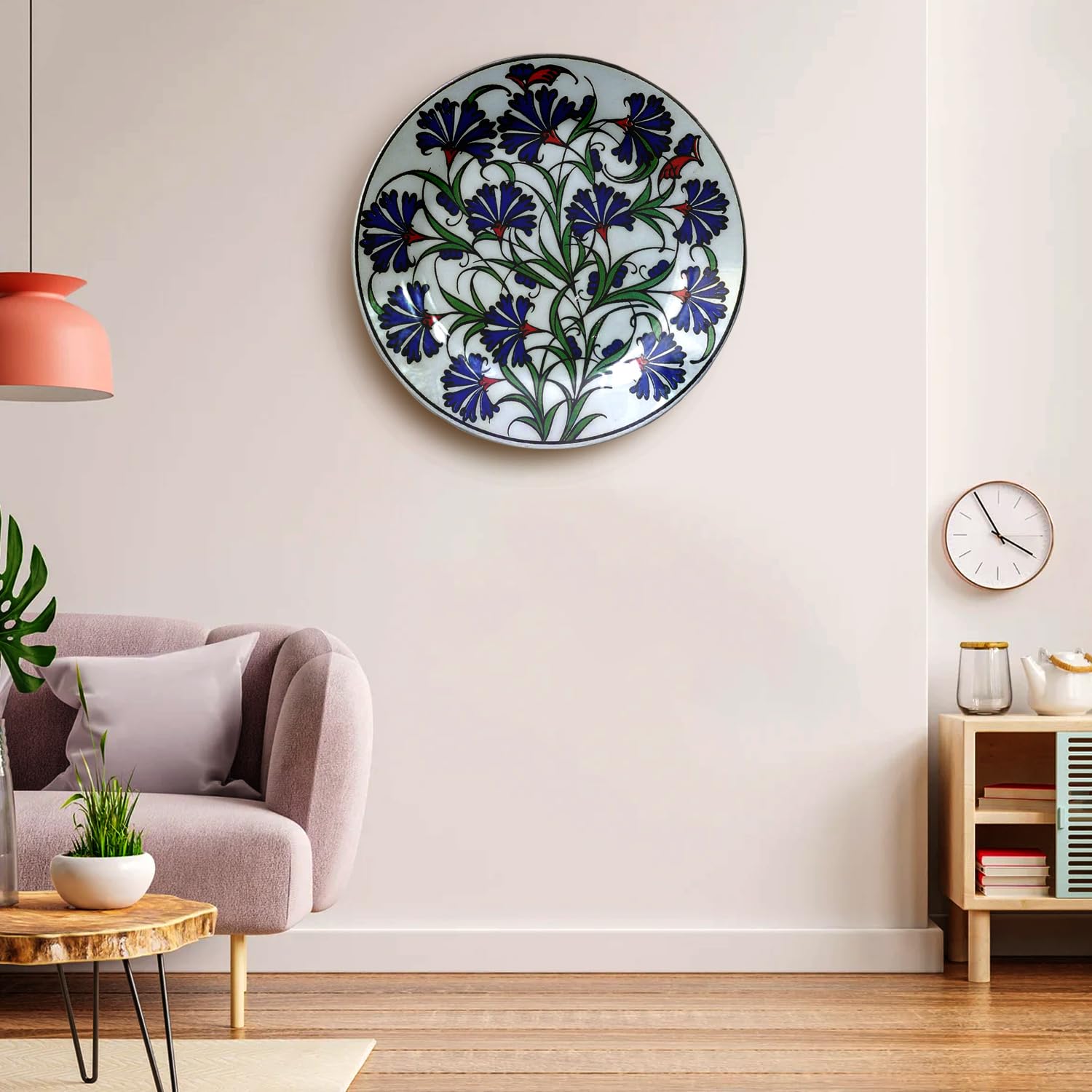 Blue Turkish Ceramic Decorative Wall Plate | Wall Decor | Wall Decor for Living Room, Home, Office, Cafe, Restaurants and Hotel | Size-10 Inch