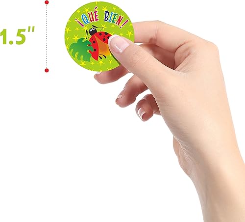 Miniatura 5 de 1200 calcomanías motivacionales en español español con recompensa para profesores, uso en el aula (cada uno mide 1.5 pulgadas de diámetro)