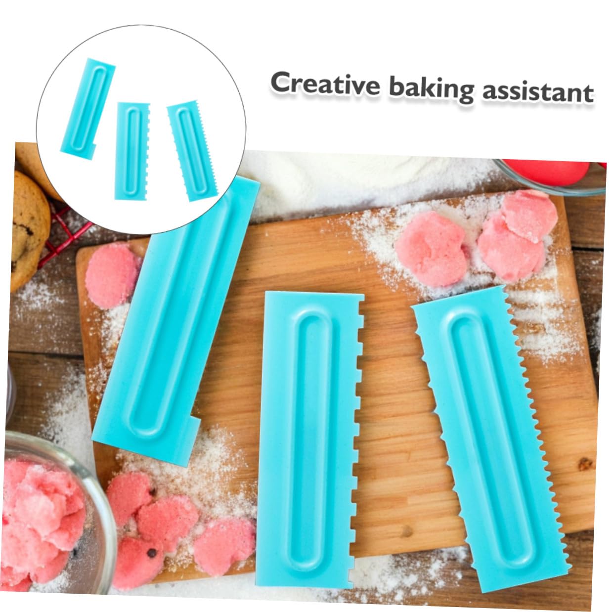 9piezas Raspador de Pasteles Alisador de Glaseado Herramienta para Alisar Fondant Raspador de Pasteles de Plástico para Hornear Postres de Cumpleaños