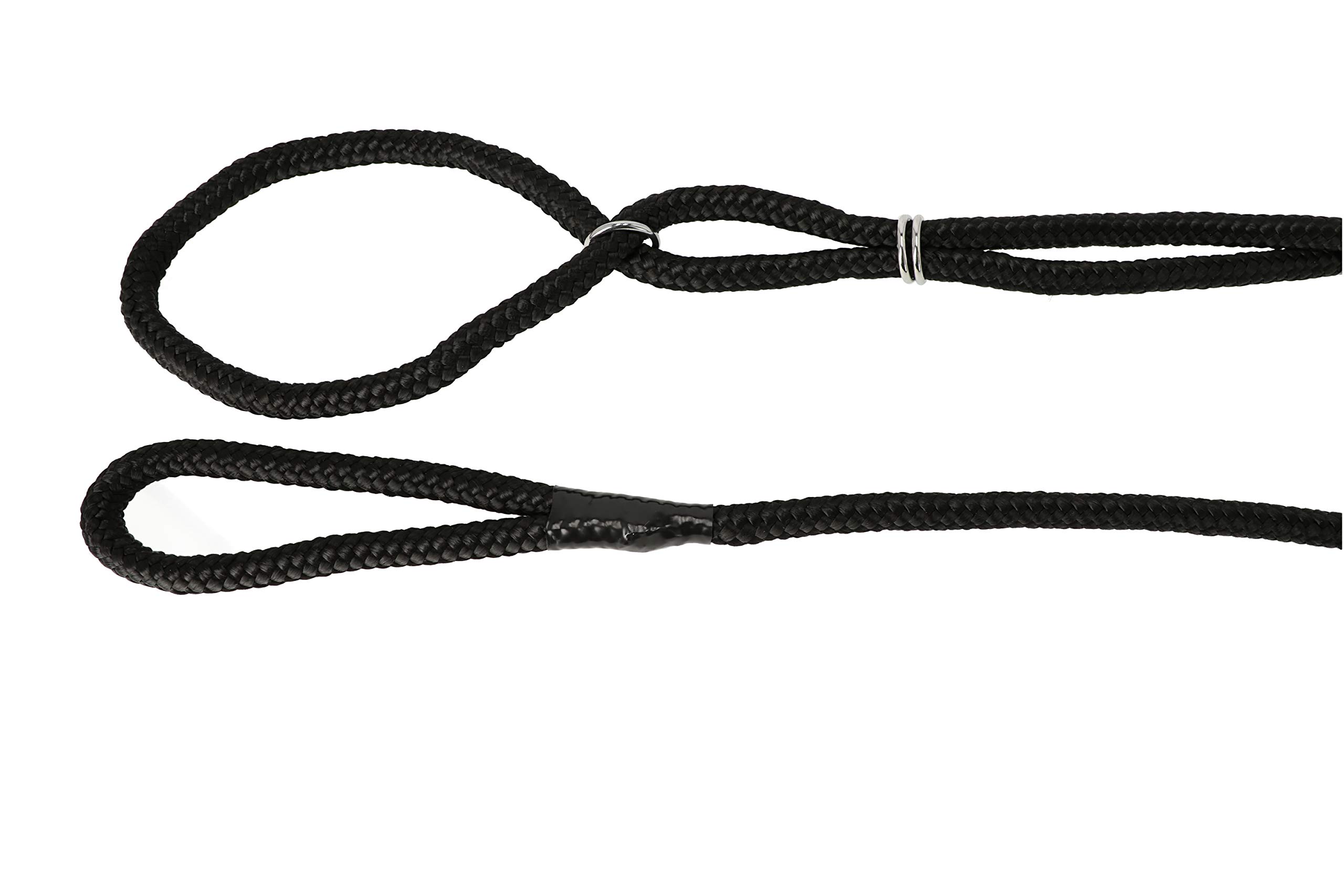 Dingo Show Lead for Dog from Black Cord Comfy Leash for Handler and Dog on the Ring 10470, 1.2 x 150 cm - Image 2
