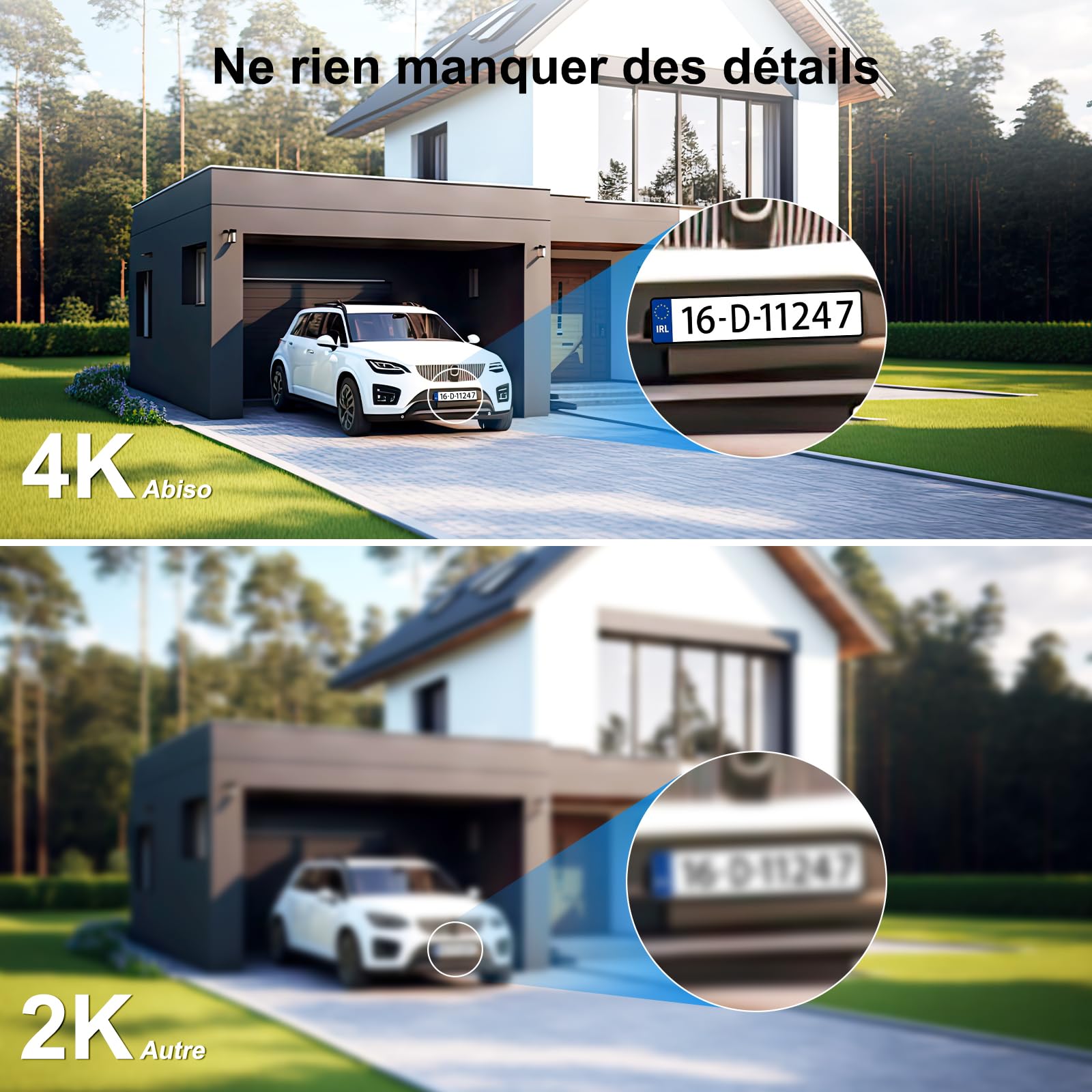 4K Caméra de Surveillance WiFi Exterieure sans Fil,10X Triple Objectif Camera Extérieur Solaire avec Panneau,Vision Vocturne,Alarme,Batterie,2.4GHZ,Audio Bidirectionnel,Suivi Automatique,IP66,355° PTZ