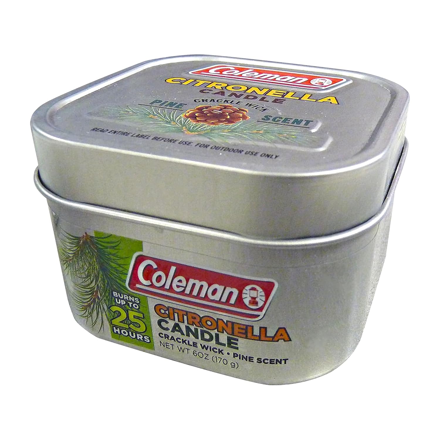 Coleman Pine Citronella Candle, Wooden Crackle Wick