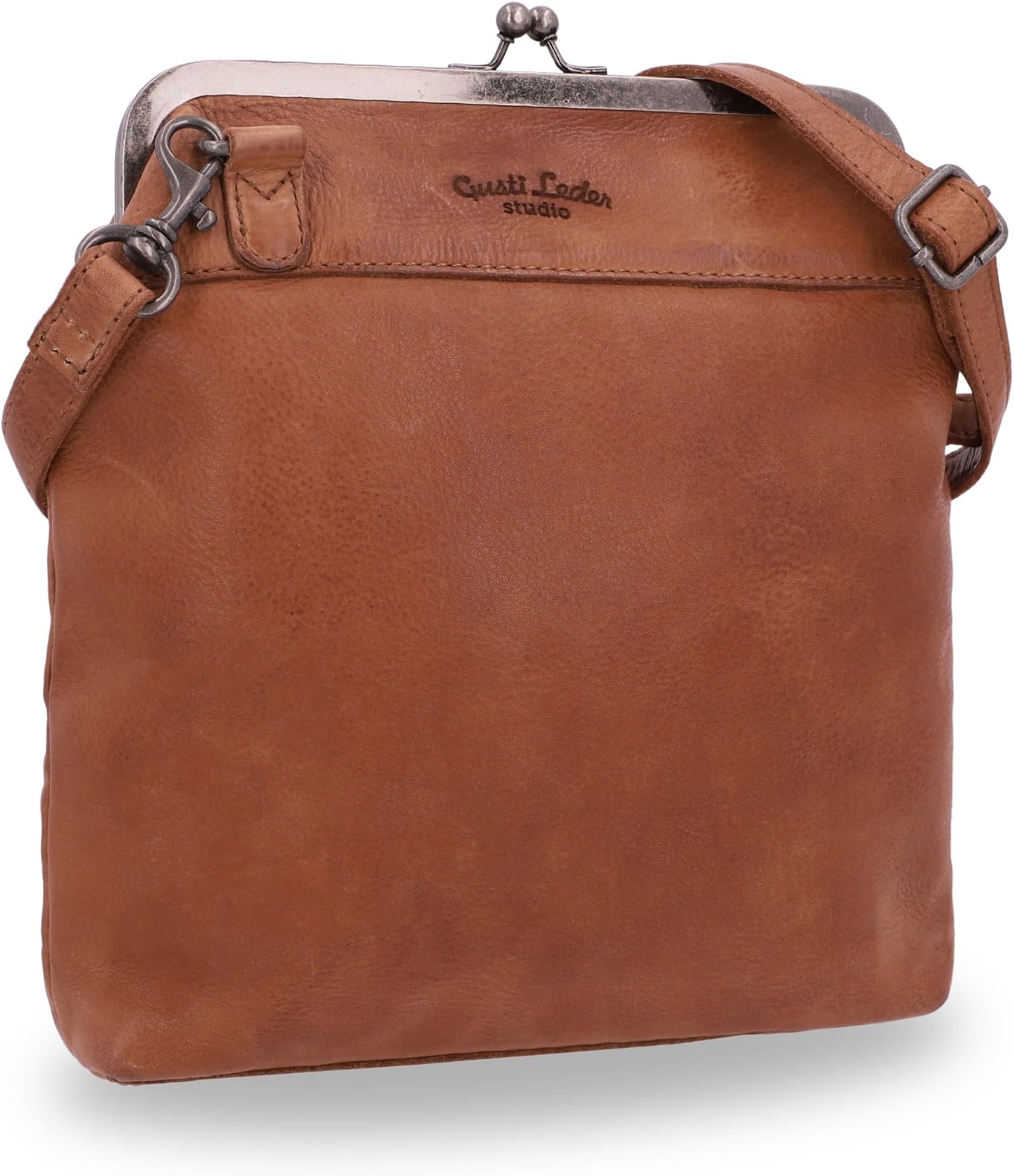 Gusti Leather Women’s Hobo Handbag – Small Vintage Shoulder Bag Purse for Daily Use, Genuine Brown Leather, Compact Versatile Crossbody, One Size