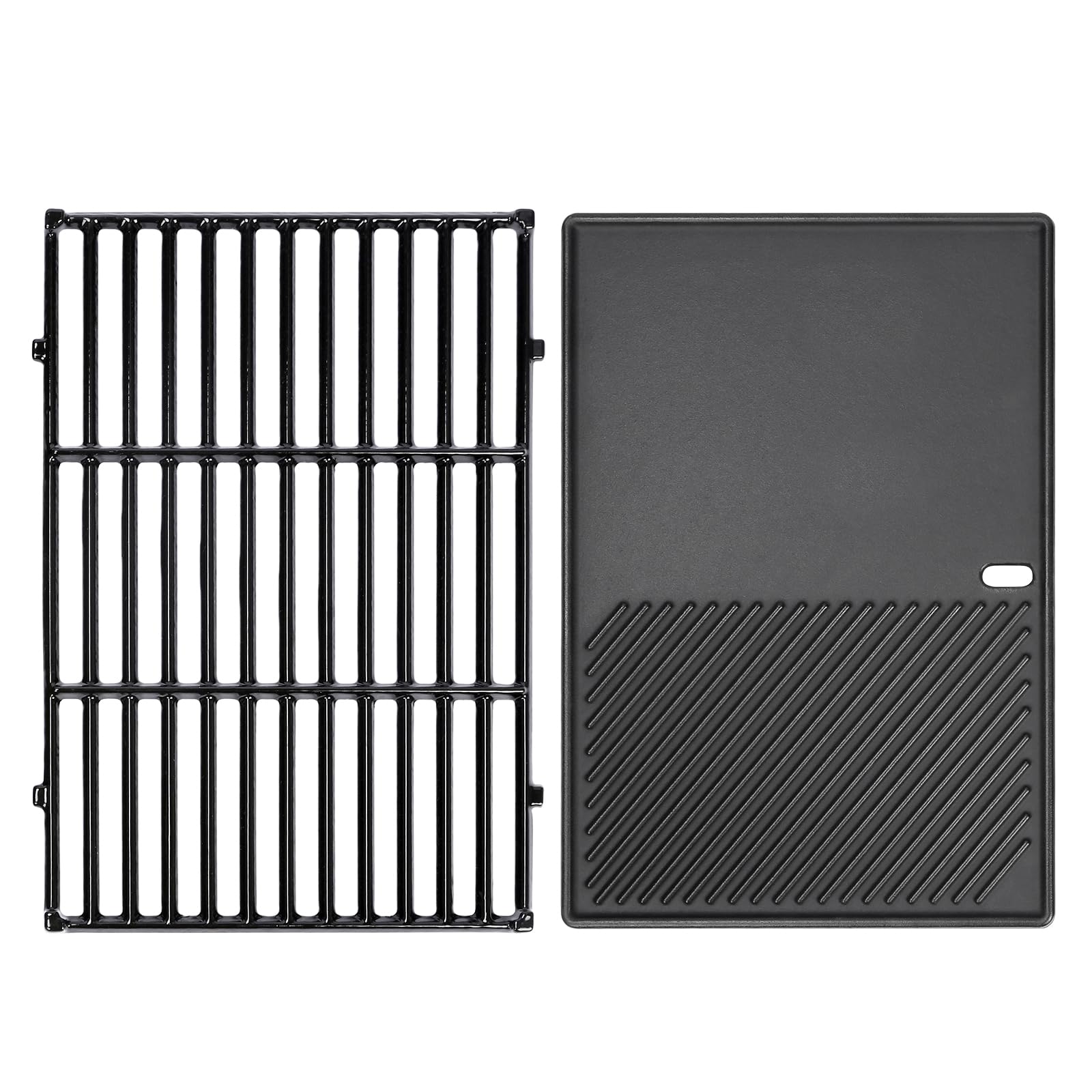 QuliMetal 17.5" Grill Replacement Part for Weber Spirit 300 and GS4 Spirit II 300 Series Grills, Genesis Silver/Gold B & C, Genesis 1000-3500, Reversible Cast Iron 7598 Griddle Plate, 7638 Grill Grate