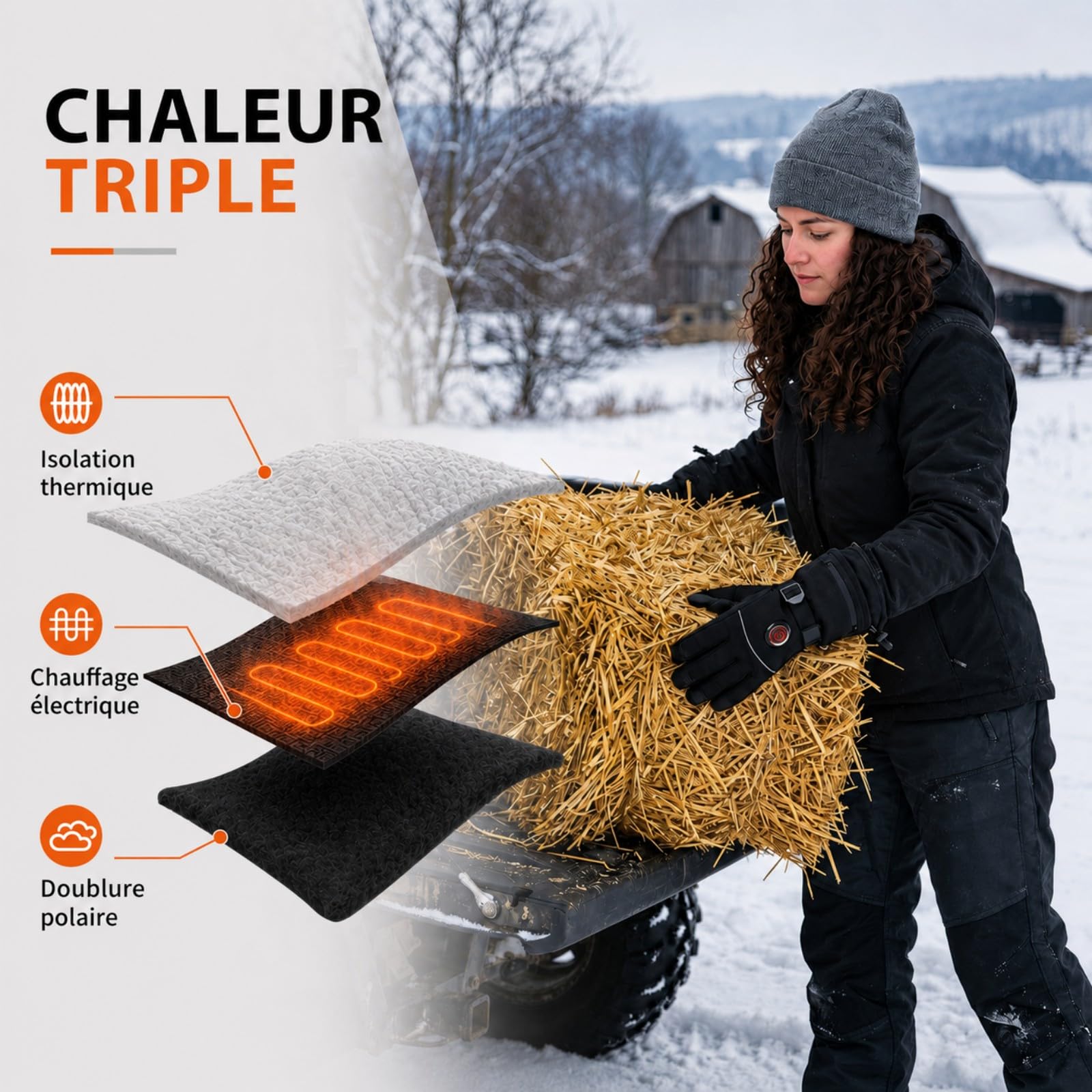 MRAWARM Gants chauffants pour homme et femme avec batterie de 6000 mAh