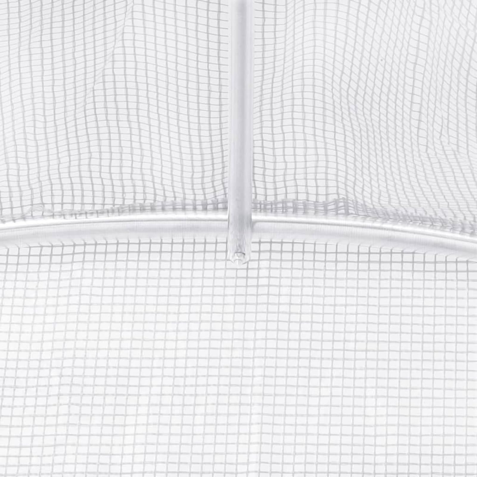 BaraSh Invernadero con Estructura de Acero Blanco 66 m² 22x3x2 m Invernadero Exterior Estructura Cubierta Invernadero