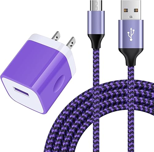 Caja de cargador de pared de un puerto, enchufe de carga micro USB, cable de carga de teléfono Android de 6 pies, cable micro USB para Motorola Moto Caja de cargador de pared de un puerto, enchufe de carga micro USB, cable de carga de teléfono Android de 6 pies, cable micro USB para Motorola Moto