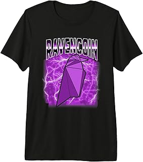 Ravencoin Purple Bootleg Retro Lightning Crypto Mining RVN Camiseta Premium