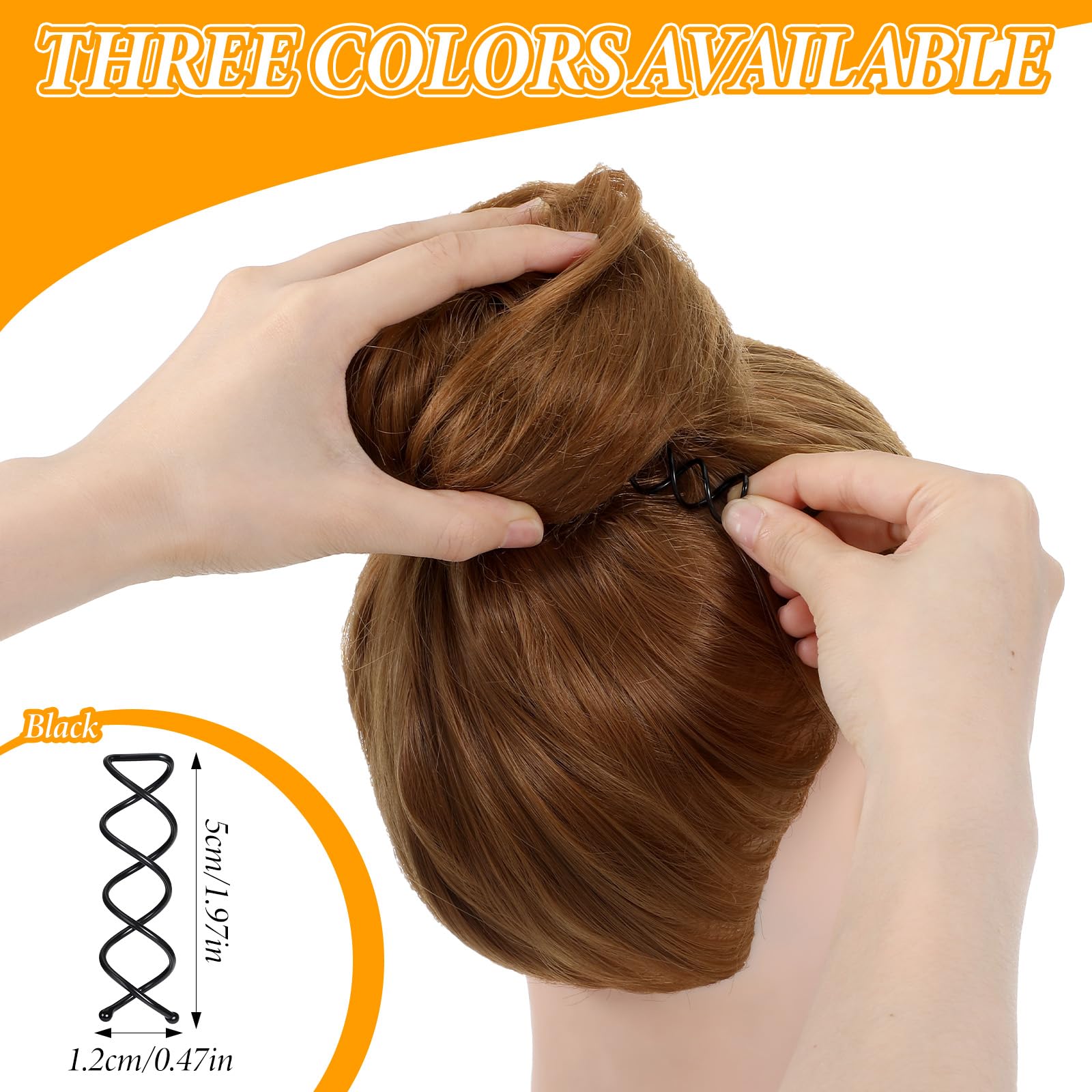 30Pcs Black Spiral Bun Pins - Image 2