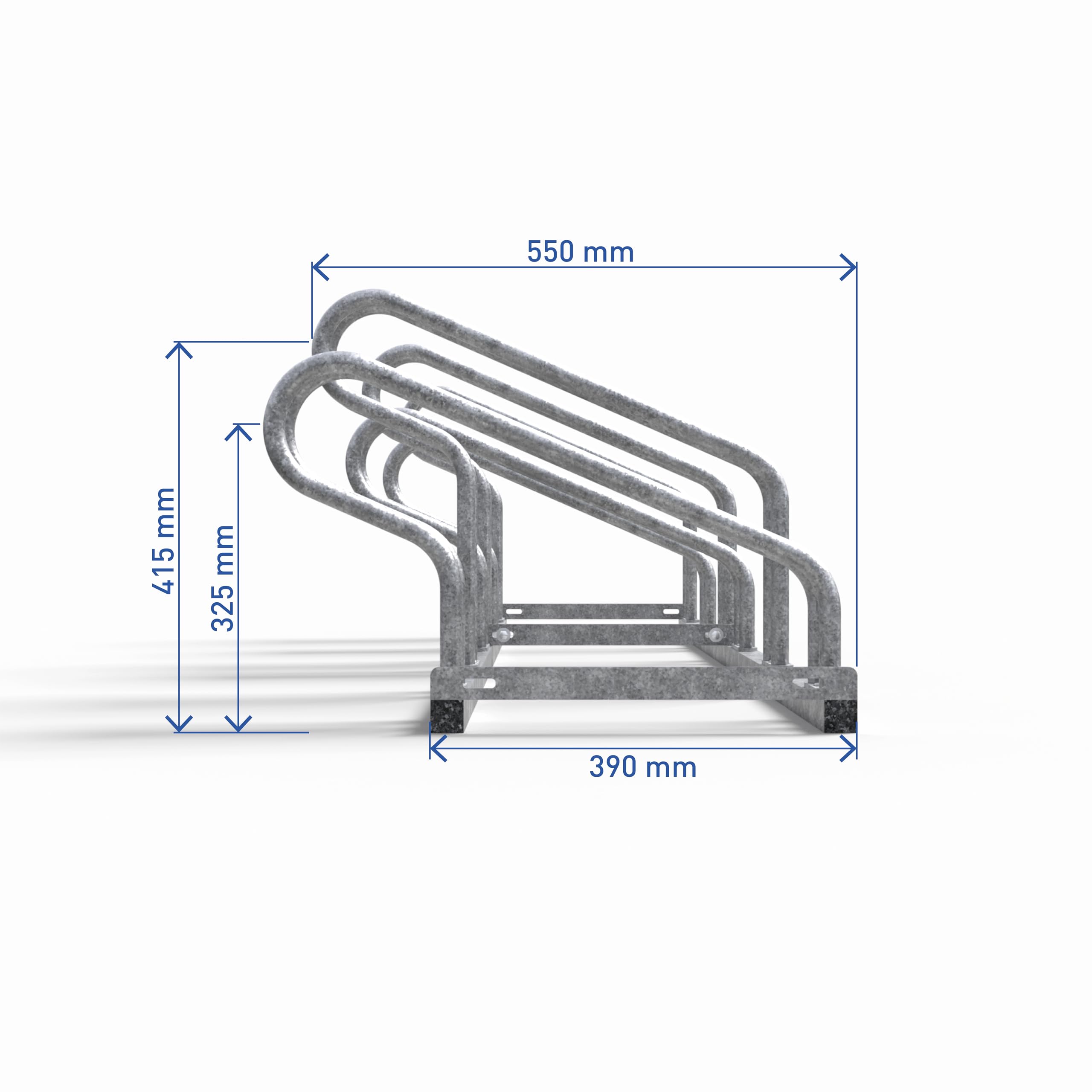 wolk Fahrradständer Boden für 12 Fahrräder, Bügelparker aus Stahl | Modularer Fahrradständer für Mountainbike und E-Bike. Wetterfest, platzsparend und ideal für Garage, Hof und Außenbereich.