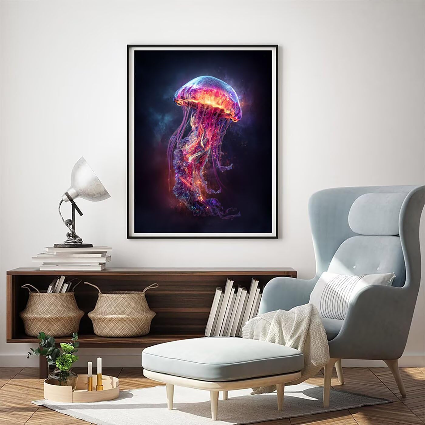 5D Diament Malarstwo Życie Morskie Meduza, Diamentowe Malarstwo Diamentowe Zestaw Do Malowania Pełny Zestaw Dzieci Prezent, DIY DIY Dorośli Diamentowe Malarstwo Do Dekoracji Ściany Domu 80x100 cm