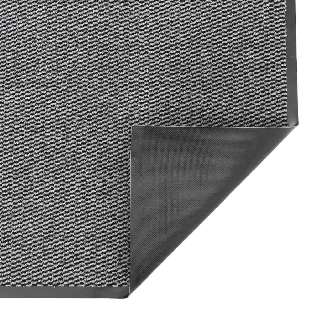 Felpudo antracita 90 x 150 cm de polipropileno resistente con parte trasera de PVC antideslizante, felpudo para entrada, pasillo, terraza, balcón, interior y exterior, absorción de agua
