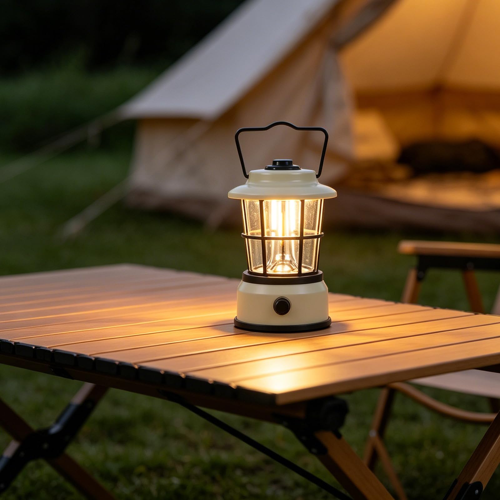 Lanterne LED rétro - Lanterne de Secours à Piles - Résistante à l'eau IPX4 - Lampe LED pour Une Utilisation intérieure et extérieure - Idéale pour Les tentes, la randonnée ou la