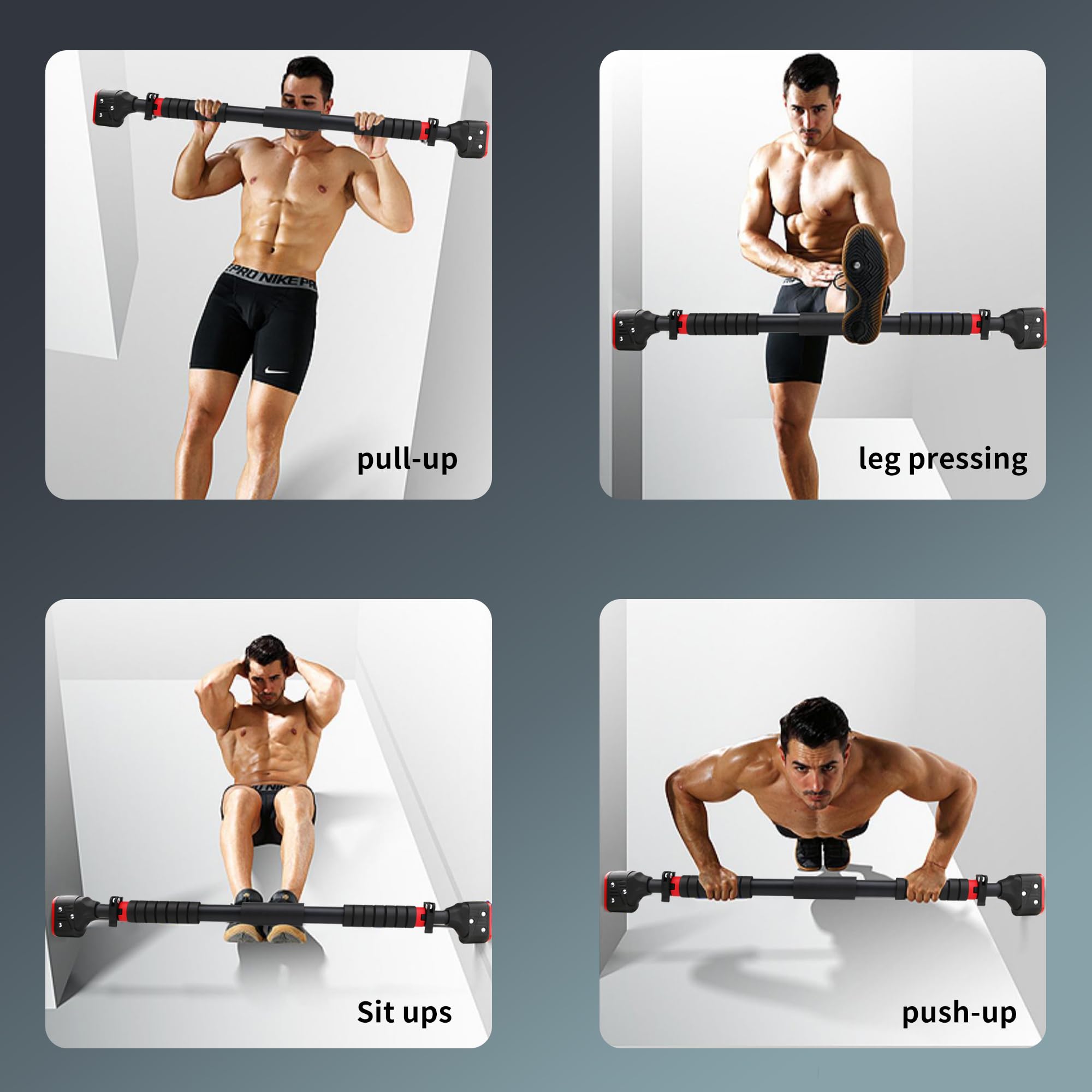Gymtek Optrekstang voor deurkozijnen, van 70 tot 100 cm, pull-up bar, indoor rekstang, klemstang voor optrekstang, thuisgym, fitness, krachttraining