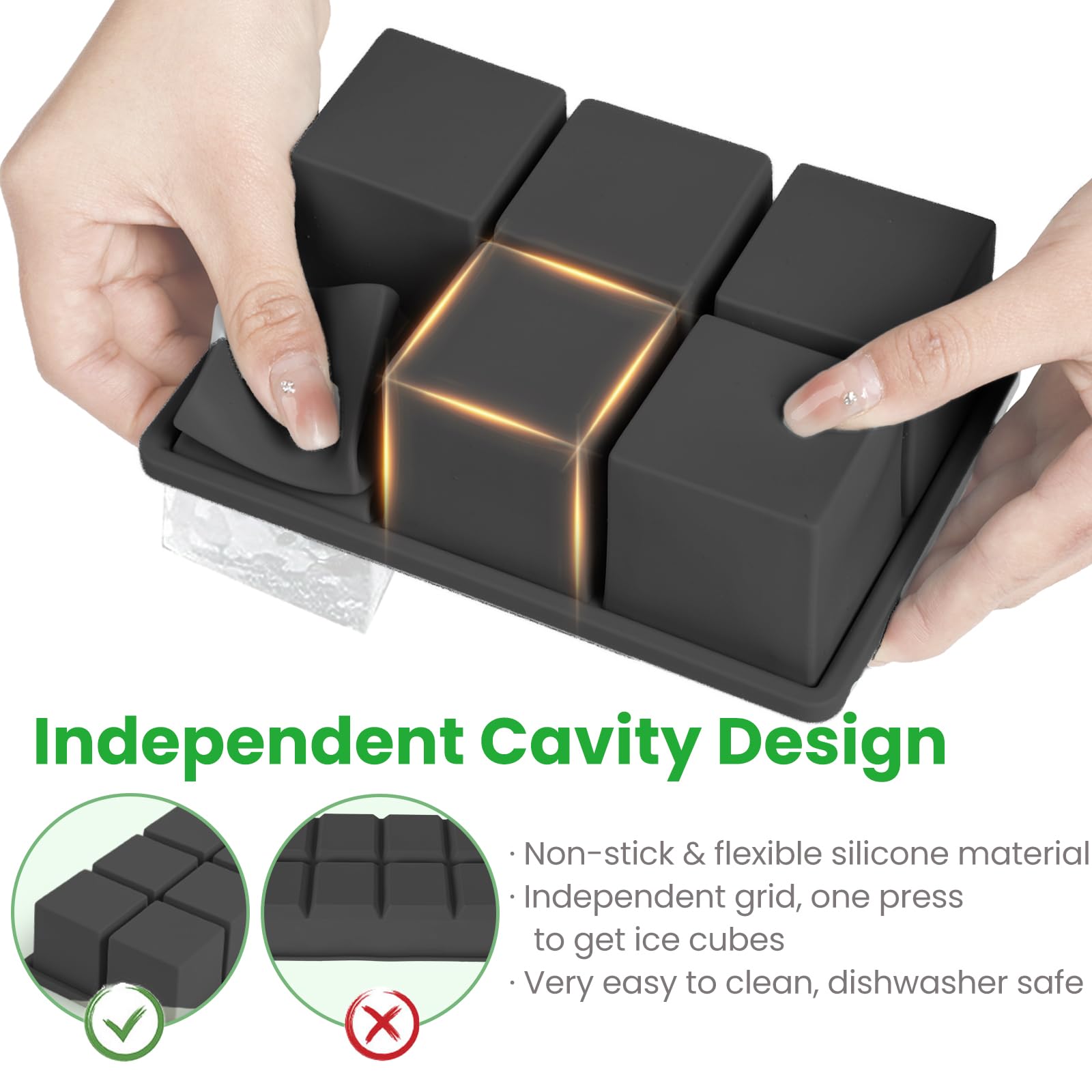 Lot De 2 Bacs à Glaçons En Silicone, Grands Moules Guadeloupe