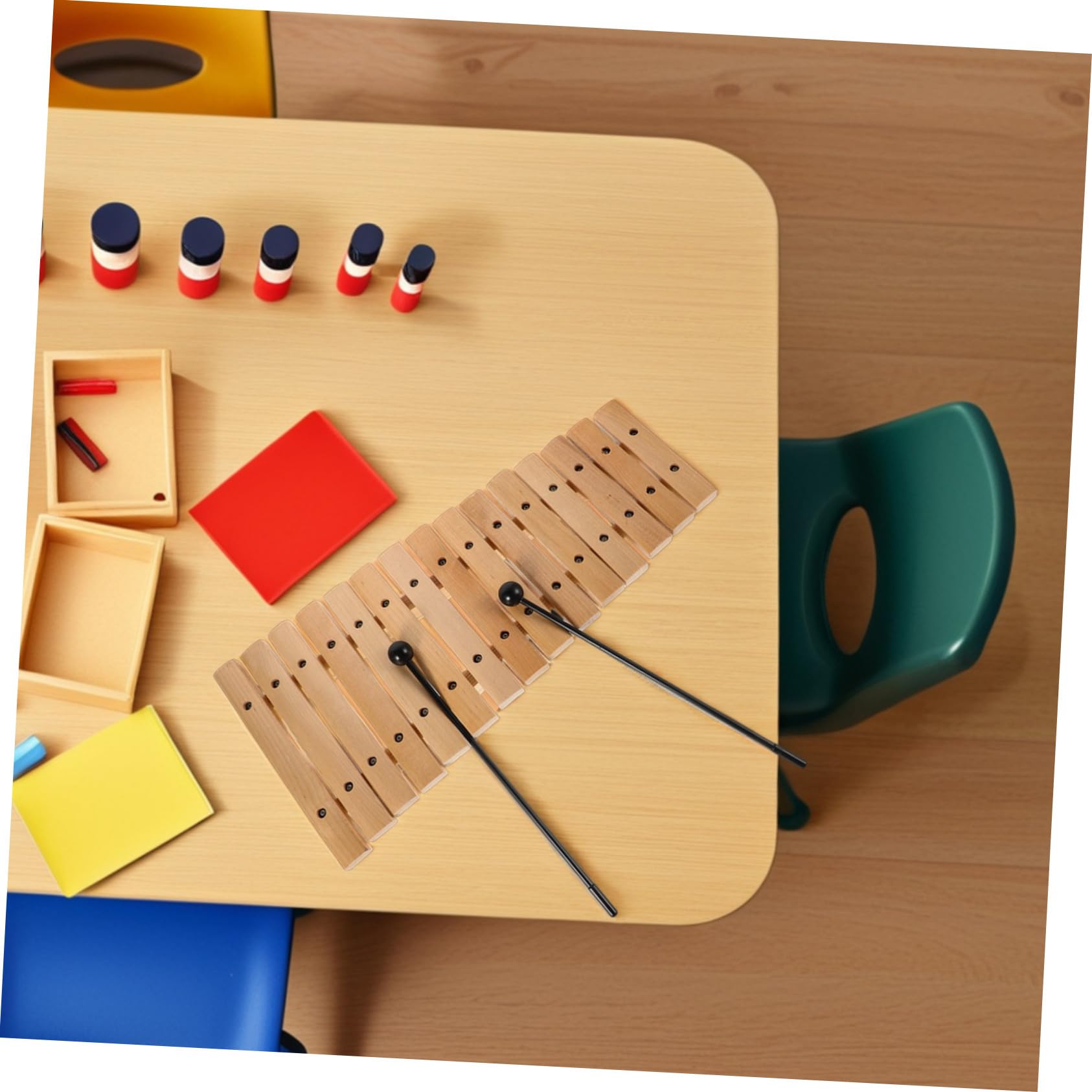 Xilofono in Legno 15 Note, Set Strumento Orff per Ragazzo Ragazza | Educazione Musicale a Casa e Asilo, Plastica e Legno, Suono Ricco, per Toddler
