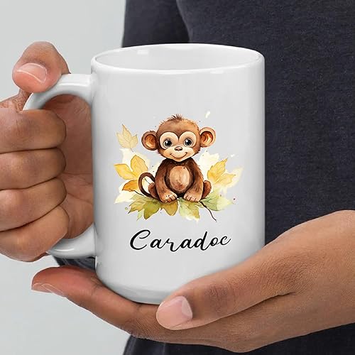 Miniatura 3 de Taza de café de mono, tazas personalizadas para amantes de los monos, ideas de regalo para amantes de los animales, amigos, taza de té para amantes
