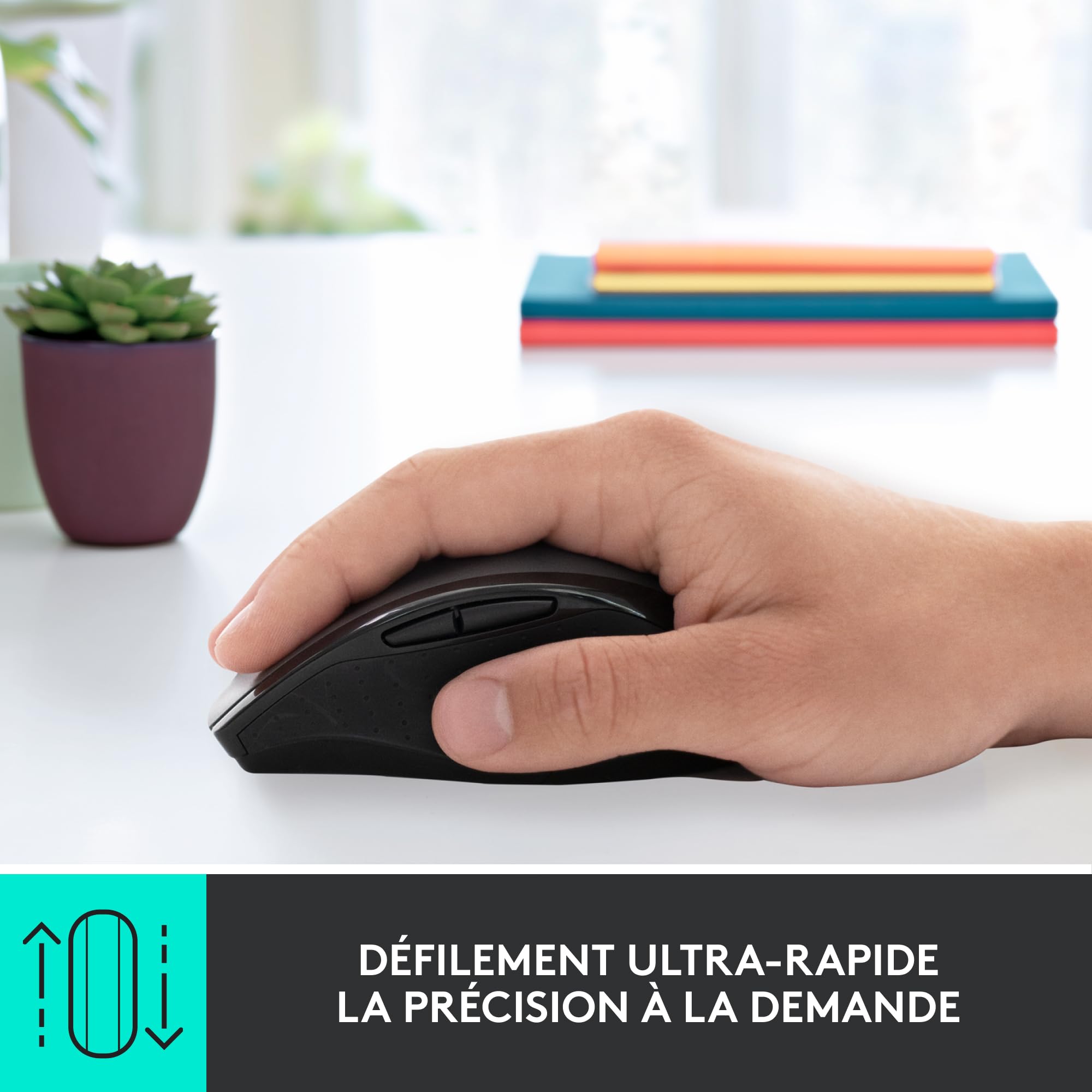Logitech M705 Marathon sans Fil Souris, Récepteur USB Unifying 2,4 GHz, 1000 PPP, 5 Boutons Programmables, Pile Durée 3 Ans, Compatible PC, Mac, Ordinateur Portable, Chromebook - Graphite