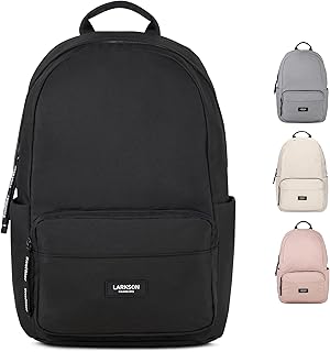Lark Street No 3 School Rucksack for Girls and Boys Teenagers – Backpack for School, University and Leisure – High-Quality Women’s and Men’s Backpack with Laptop Compartment Made from Recycled Polyethylene Terephthalate (PET) Bottles and Water-Resistant, Black