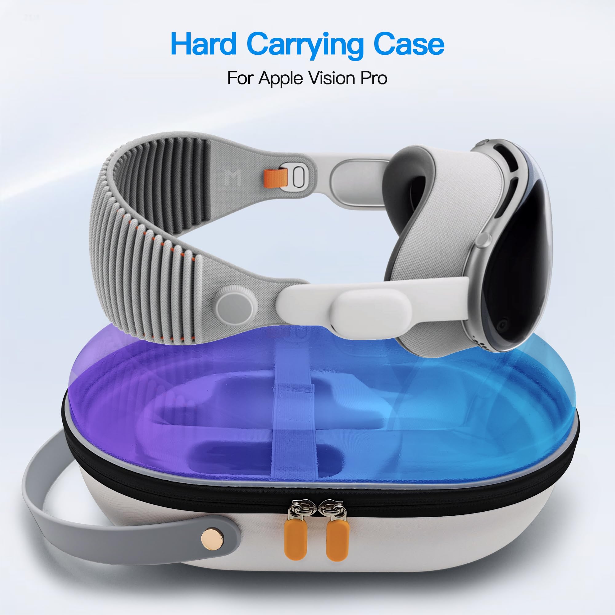 AWINNER Compatibile con custodia Apple Vision Pro, accessori VR con cinturino Elite, design ultra elegante per viaggi (blu)