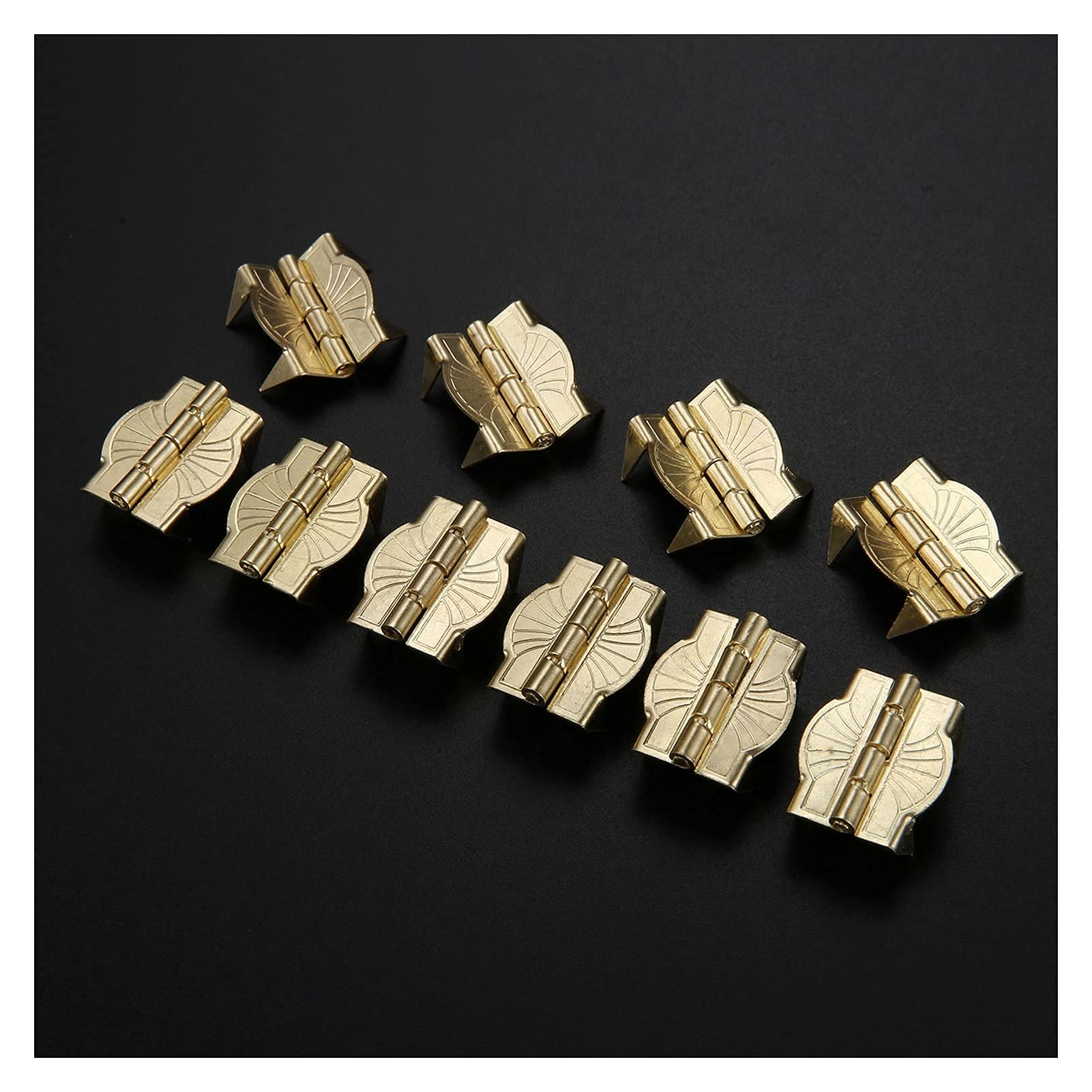 Zawias 50 sztuk/partia z nogami narożniki złoty metalowy zawias nogi 22mm 19mm drzwi szafy dekoracja bagażu biżuteria