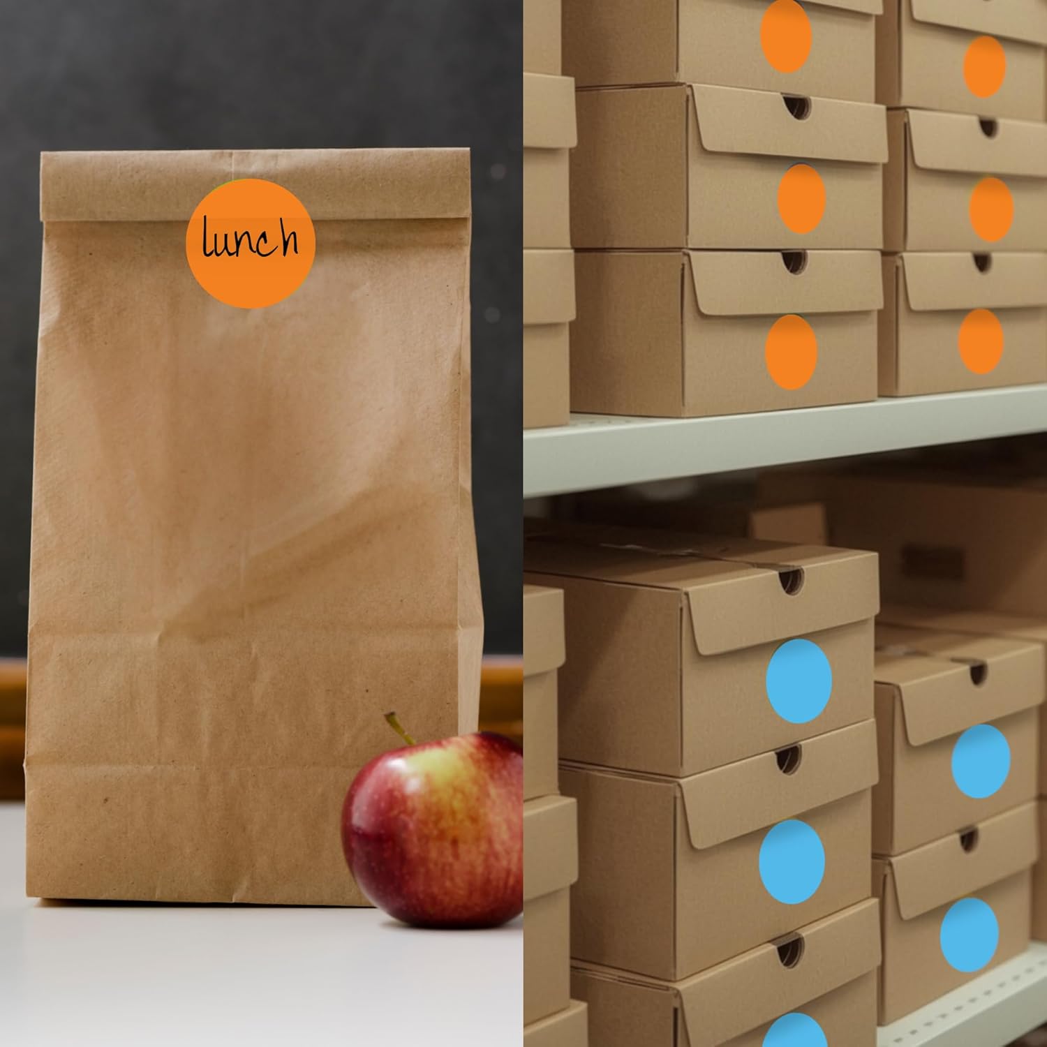 ChromaLabel 2 Inch Round Orange Stickers, Permanent Dot Stickers, Color Coding Sticky Dots, 500 Colored Labels per Roll