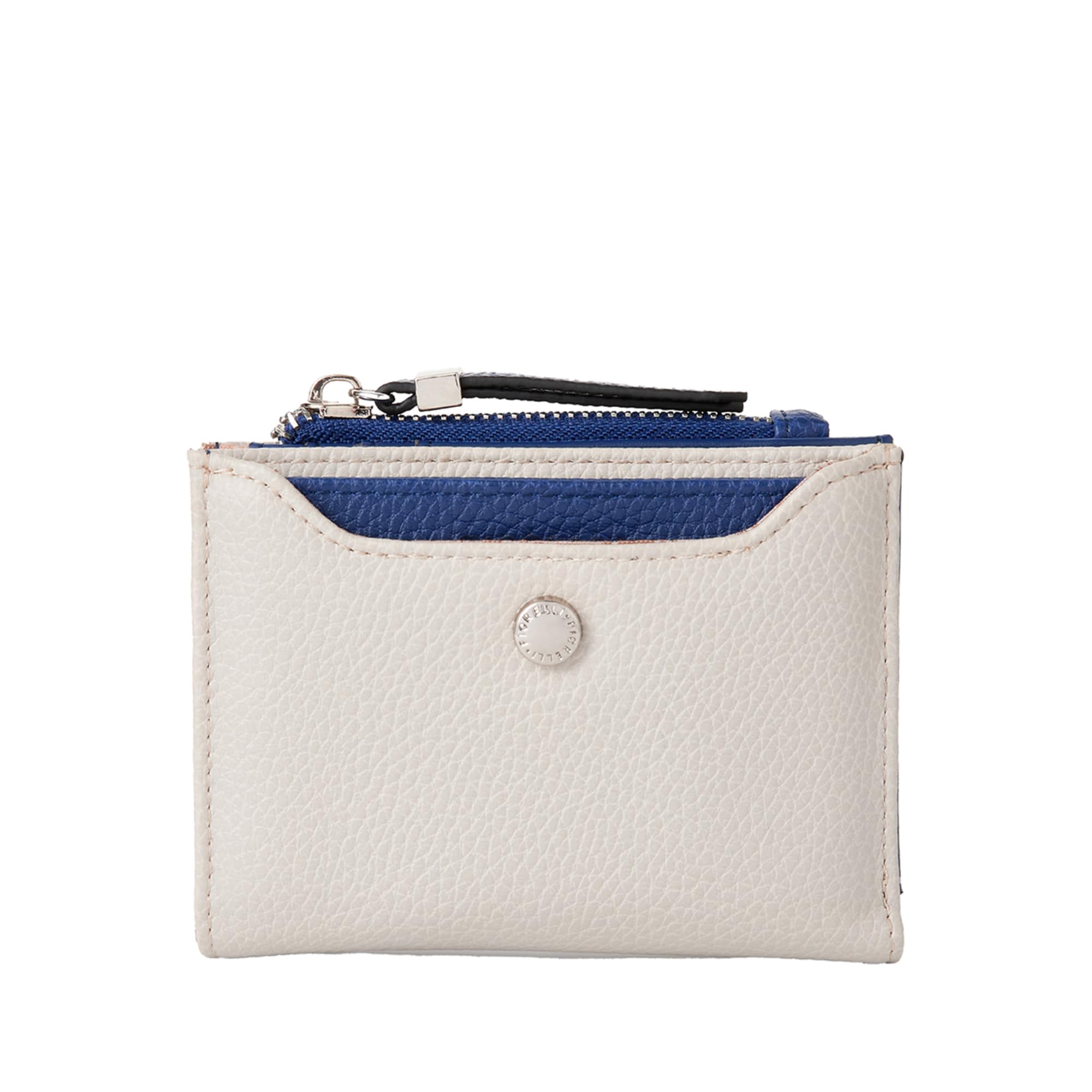 Fiorelli Women's Aubrey Purse & Card Case, Slim Wallet, Zip Compartment, 5 Card Slots, Faux Leather, Light Stone & Nautical Blue