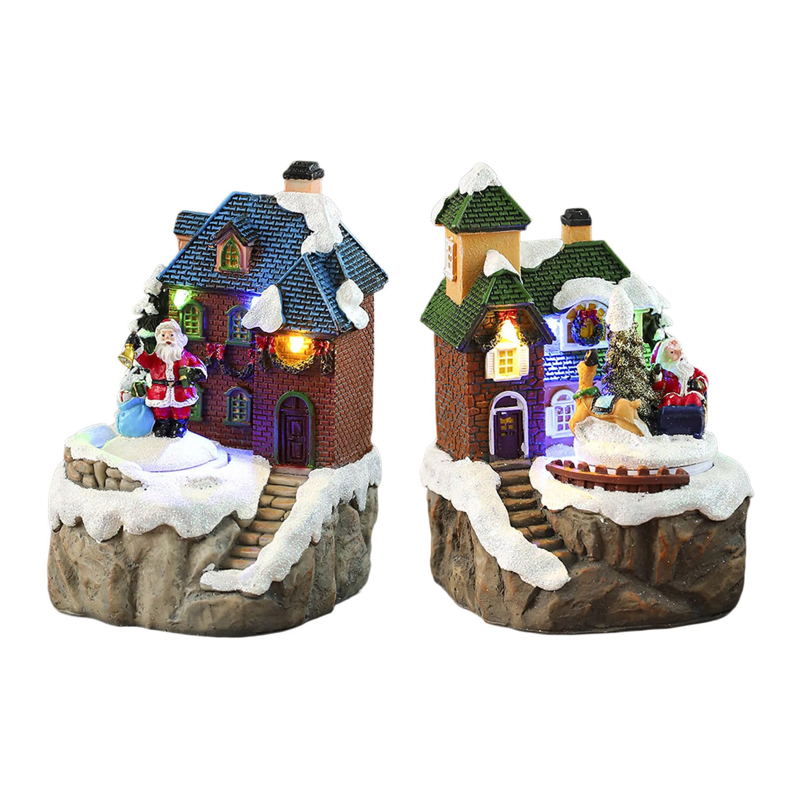 Weihnachtshütten Spieluhr mit rotierendem Weihnachtsmann, Weihnachts Spieluhr, Heimdekoration für, Männer, Frauen, Geschenk, Gebäudedekoration