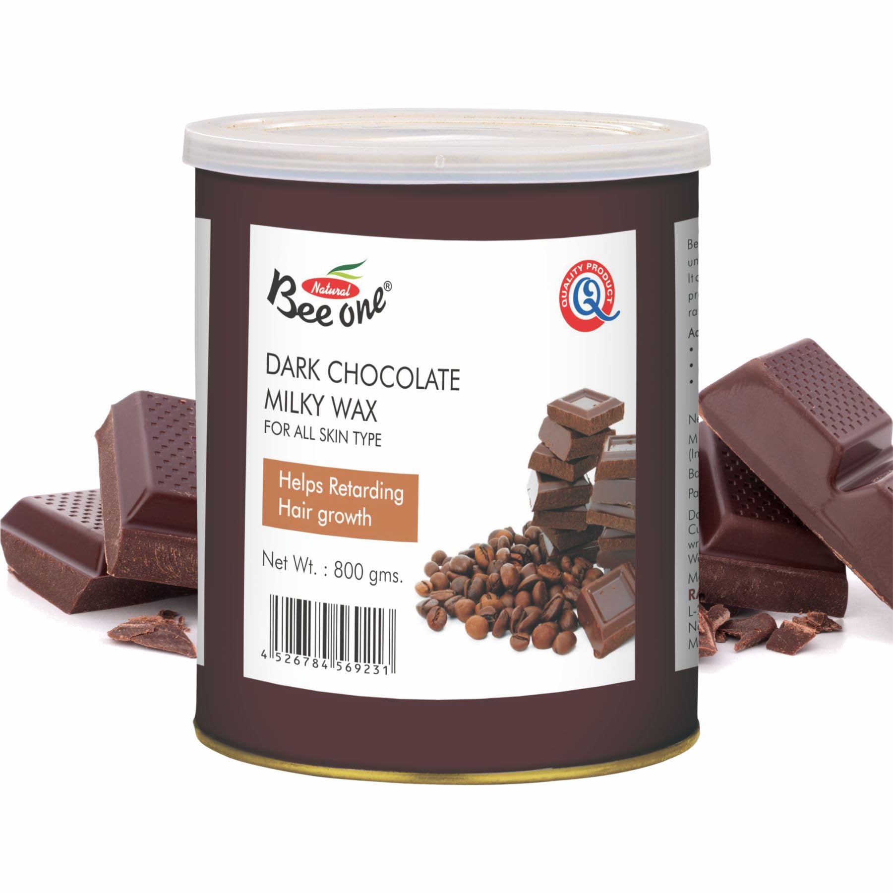 Beeone Dark Chocolate Milky Wax - 800 g | Smooth & Nourishing Wax for All Skin Types | Tan Removal, Hydrating, & Skin Softening | Professional Salon-Quality Wax for Body & Face-image-22