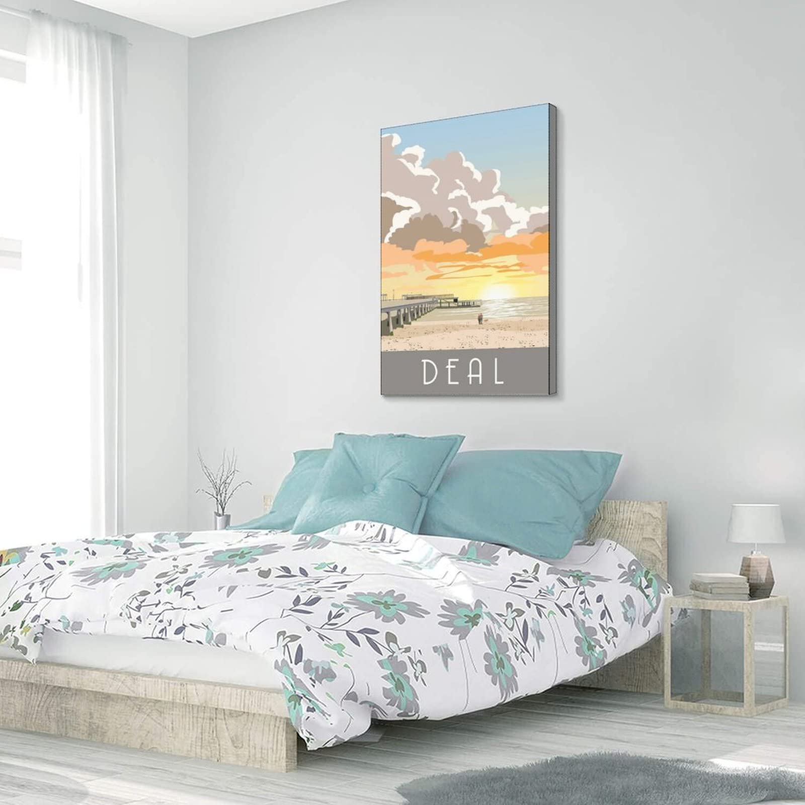Póster decorativo de viaje de Kent de la salida del sol de la vendimia de la salida del sol cartel de la lona del dormitorio moderno del arte del cartel de la pintura de