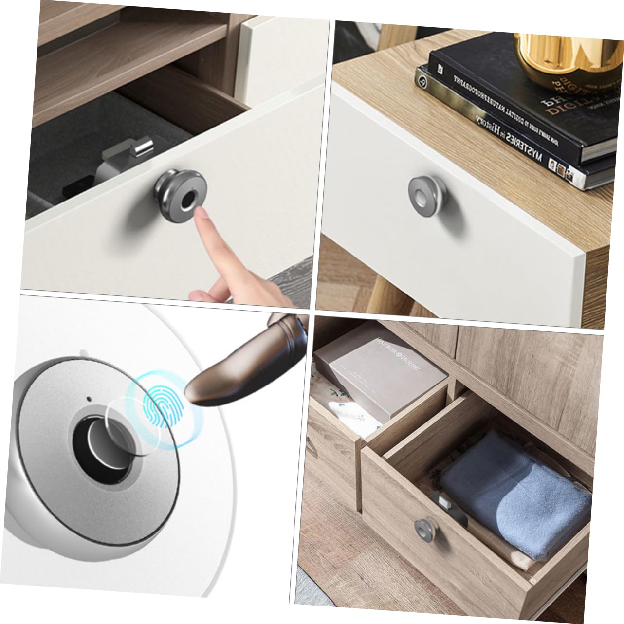 LIFKOME Serrure à Empreinte Digitale sans Clé Pièce de Verrouillage USB T5 pour Coffre ou Meuble Sécurité Optimisée Bureau et Domicile