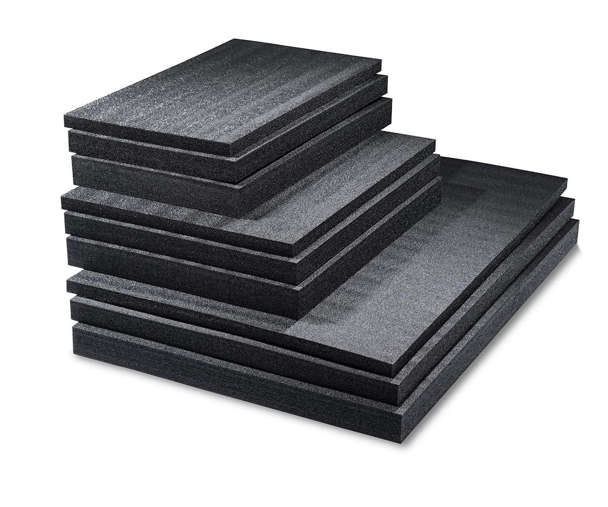 GUARDIQUE Multilayer Schuimstof | 5 Stuks | 800 x 600 x 50 mm, Shadow Foam, Snijden en Afpellen, Aanpasbaar, Kaizen Foam, Gereedschapsinleg voor Camera, Gereedschapskoffer, Gereedschapswagen, Zwart