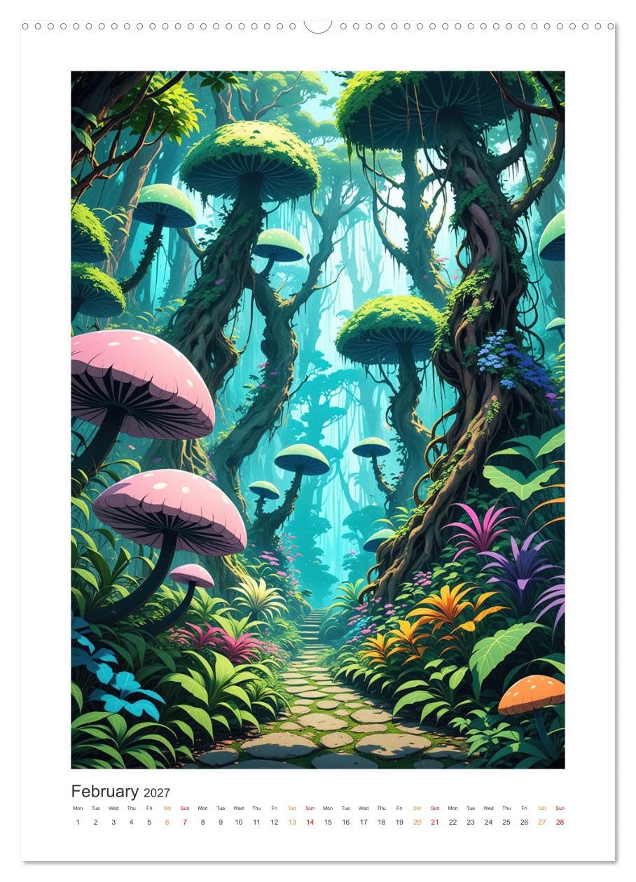 Fantastic Anime Worlds (Wall Calendar 2027 DIN A2 portrait), CALVENDO 12 Month Wall Calendar: A journey through fantastic anime worlds.