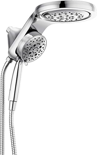 Delta Faucet HydroRain H2Okinetic 58680-25 - Regadera doble de 5 pulverizaciones con rociador de mano y manguera, regaderas de mano, regadera