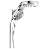 5-Setting HydroRain 2-in-1 Dual Shower Head with H2Okinetic Spray&comma; Chrome Shower Head with Handheld Spray&comma; 2&period;5 GPM Flow Rate&comma; Chrome 58680-25