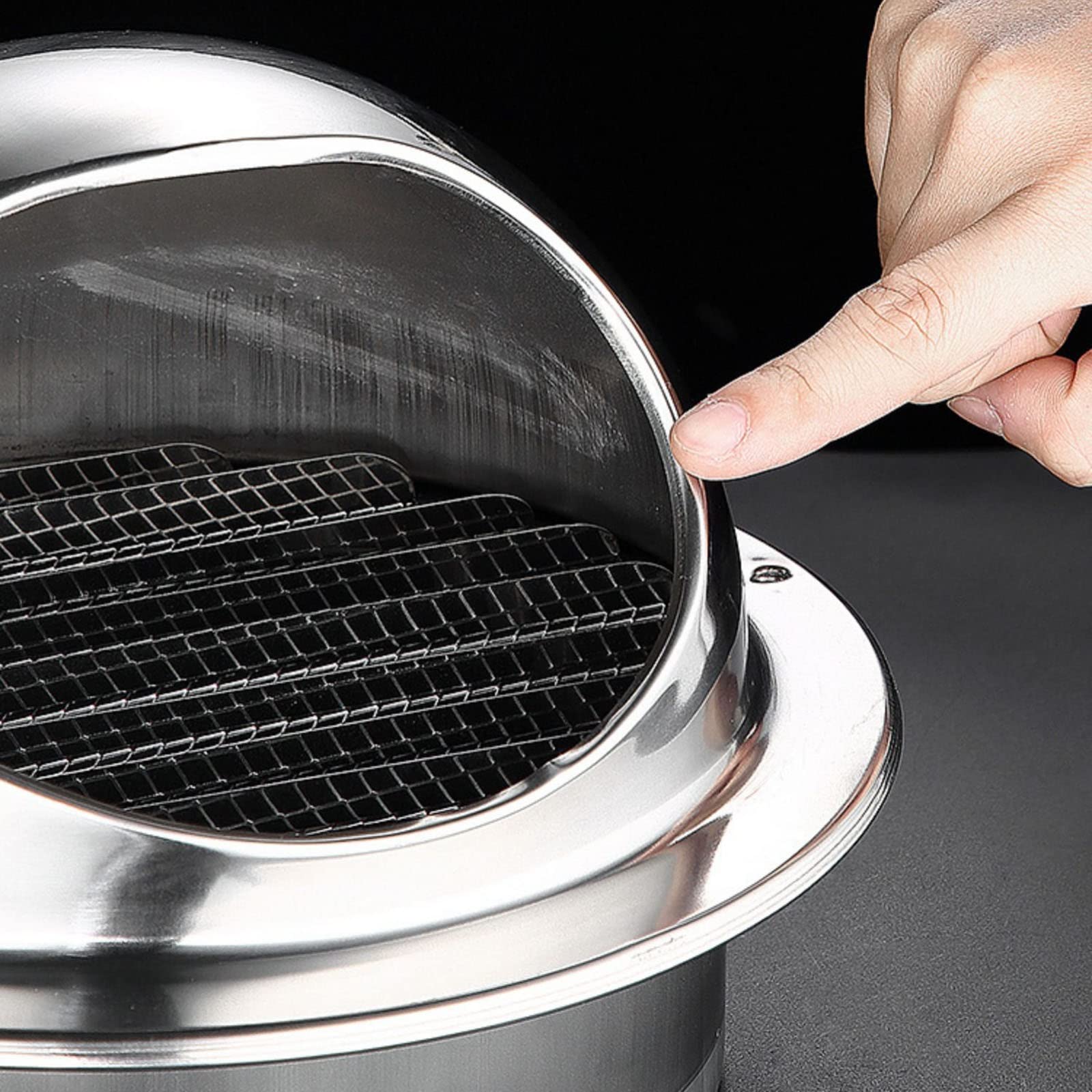 WORDFUN Grille D'Aération Ronde, Grille De Ventilation pour Cuisine, Conduit Aérateur d'air, Grille De Hotte Intempéries, Grille D'aération en Acier Inoxydable, Ø200/250mm, Grille D'évacuation