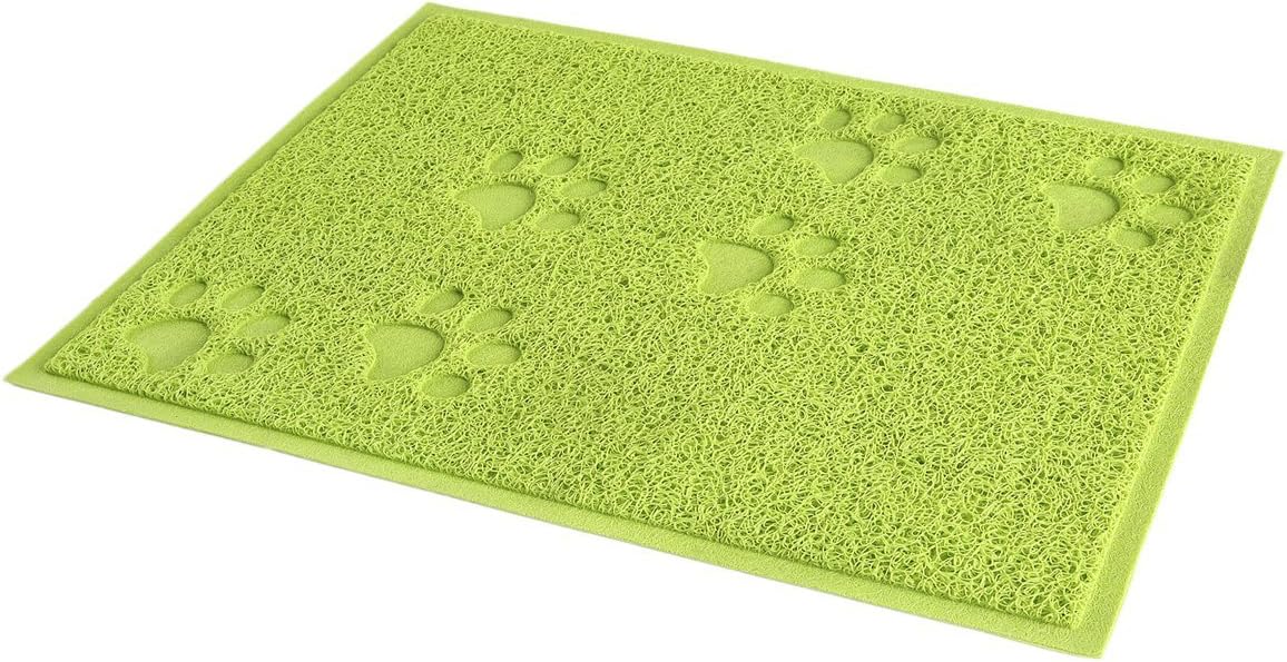 PETCEE Dog Placemat Non-Slip Phthalate Free Bowl Mats for Dog & Cats (Green,11.8x15.8 Inch)