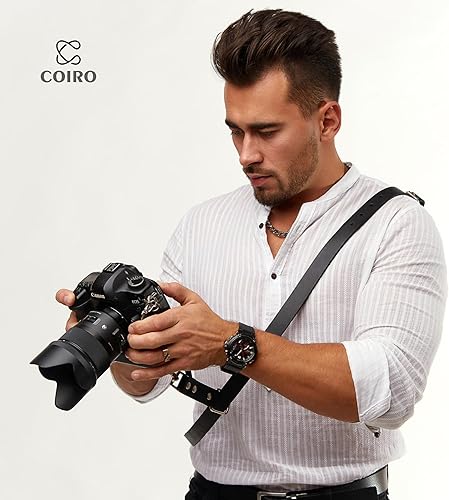 Miniatura 8 de C Coiro Correa de cuero para cámara de una cámara, arnés profesional de cuero individual, correa de hombro, engranaje de liberación rápida DSLRSLR,