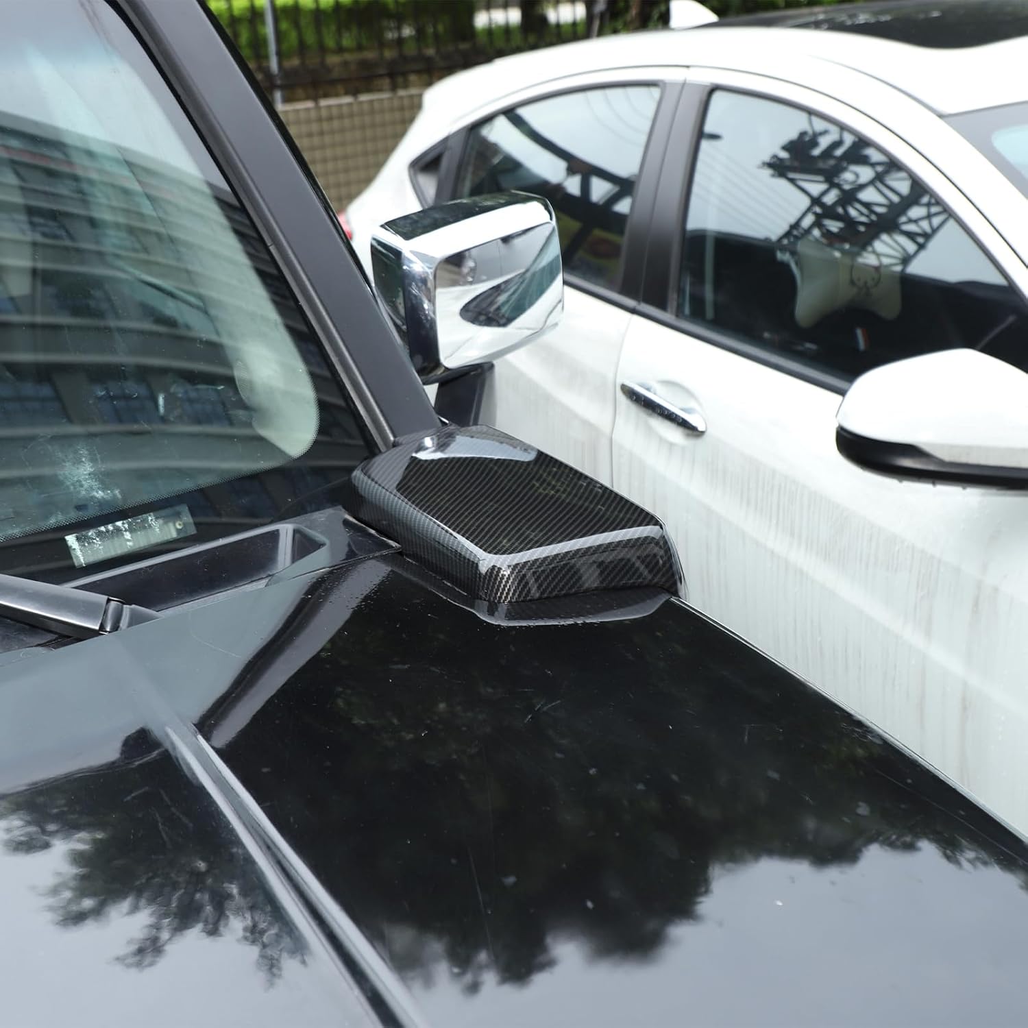 Hood Side Air Intake Vent Cover Compatible with Hummer H3 2005-2009, Front Hood Side Air Intake Decor, Hood Vents Cover Moulding Bezel, Engine Hood Cover, ABS1 (Carbon Fiber)