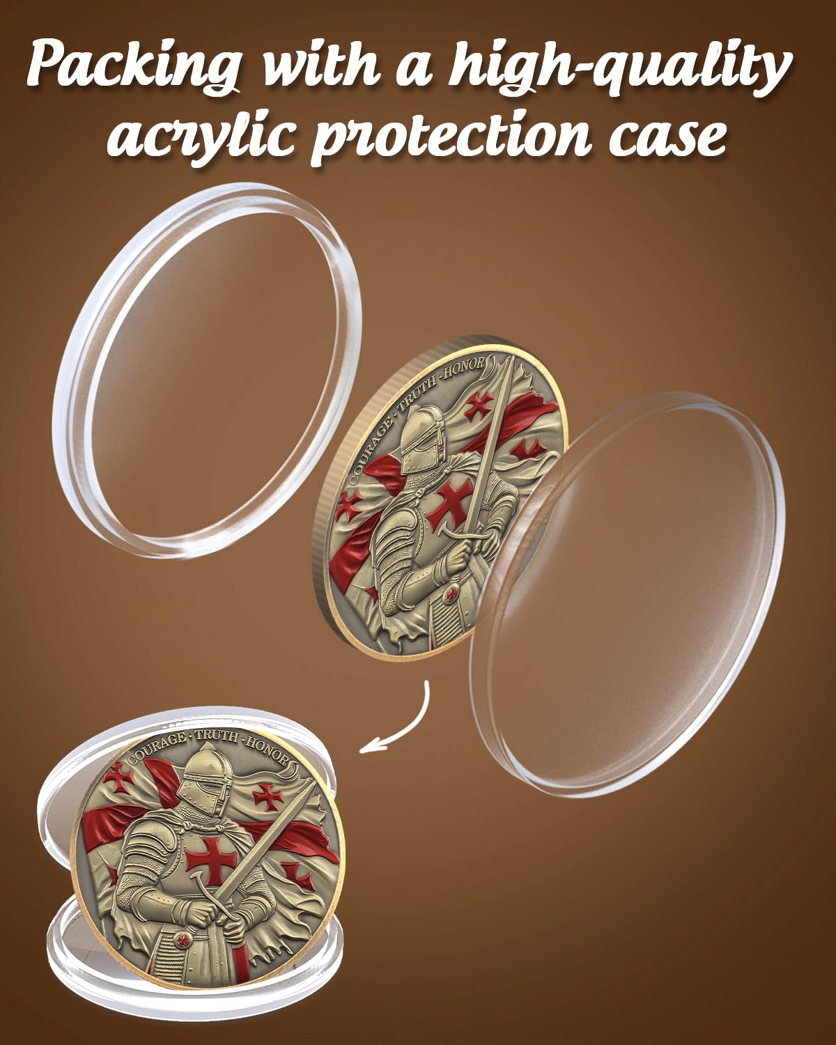 ACGZQY Knights Templar Coin, Armor of God Coins - Image 4