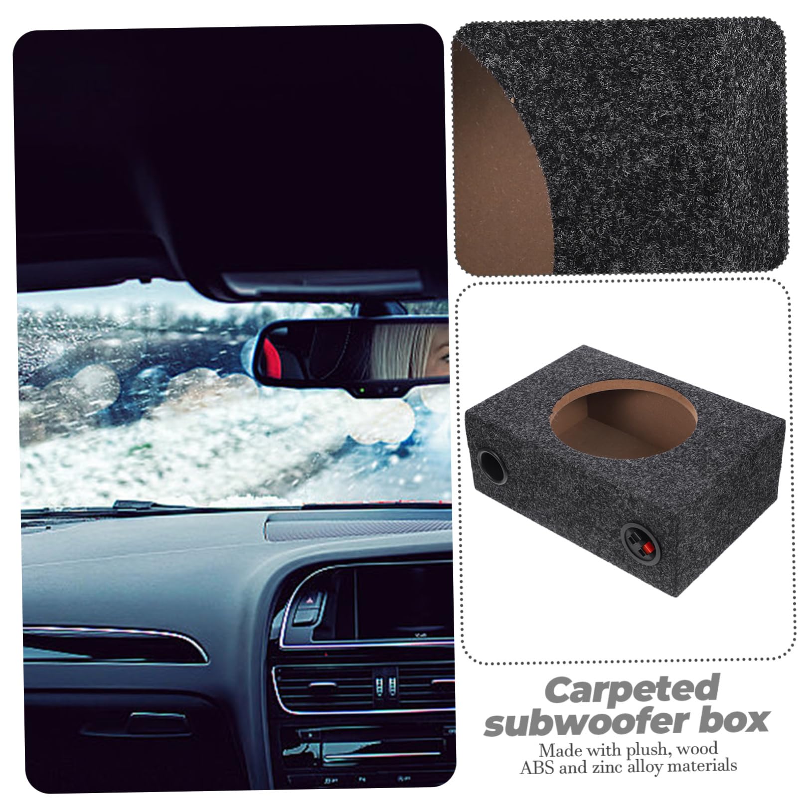 Box Per Subwoofer Sigillato Moquette Da 8 Pollici, Cassa Singola Subwoofer Auto, Sub Box Compatto Per Aggiornamento Impianti Audio Fai-da-te