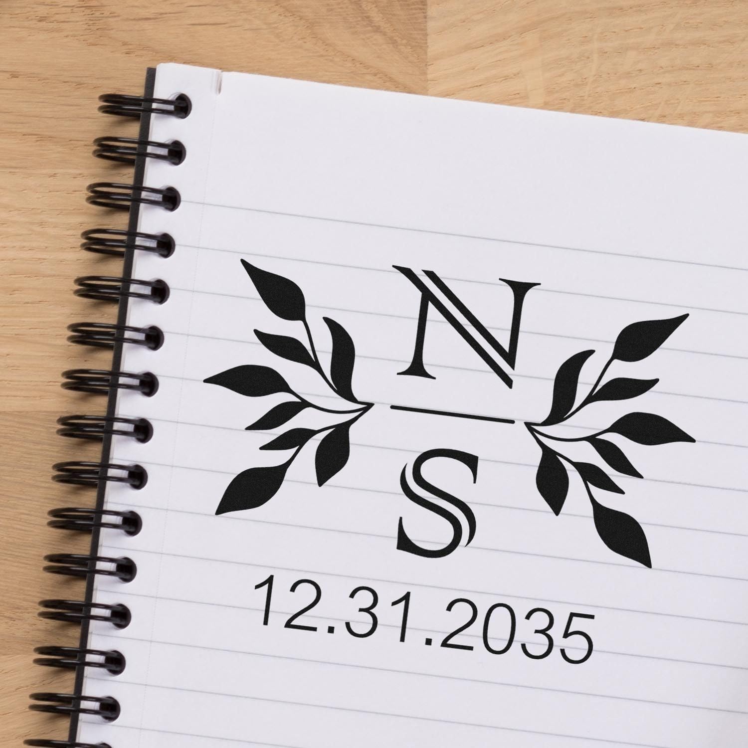 Elegant Calligraphy Initial Stamp for Wedding Invitations | Personalized Custom Couples Monogram Self-Inking Seal Stamp | 1-5/8" Square Wedding Stamp for Stationery & Thank You Cards