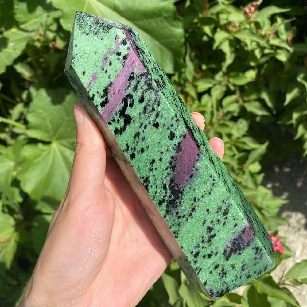 KatLin Natural Crystal Point Wand Red Green Red Packet Obelisk Crystal Gem Home Decoration Ornaments (Size : 800g-850g)