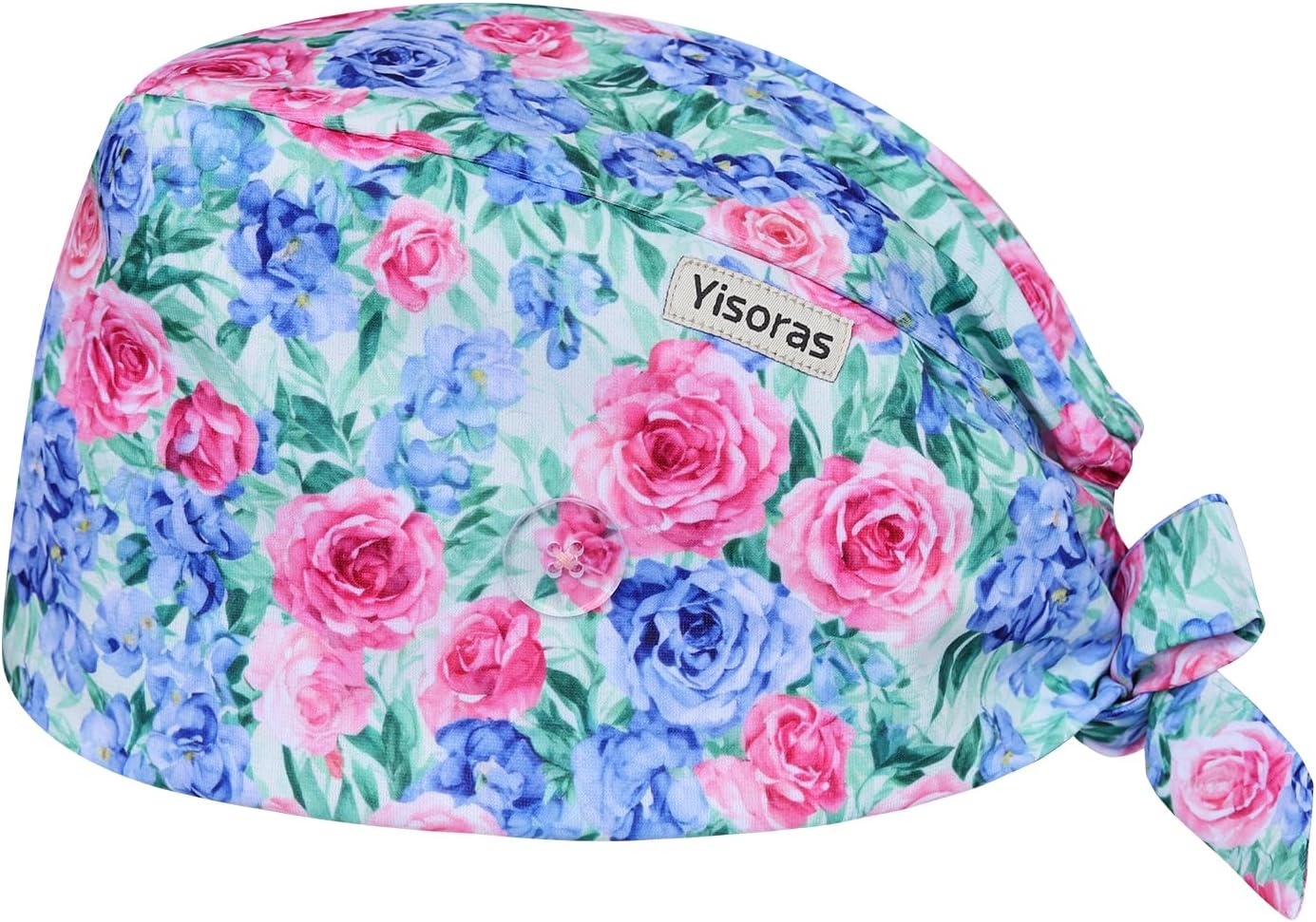 Scrub Caps for Women, Adjustable Surgical Cap with Buttons & Sweatband, Breathable Medical Head Cover for Nurses, Doctors