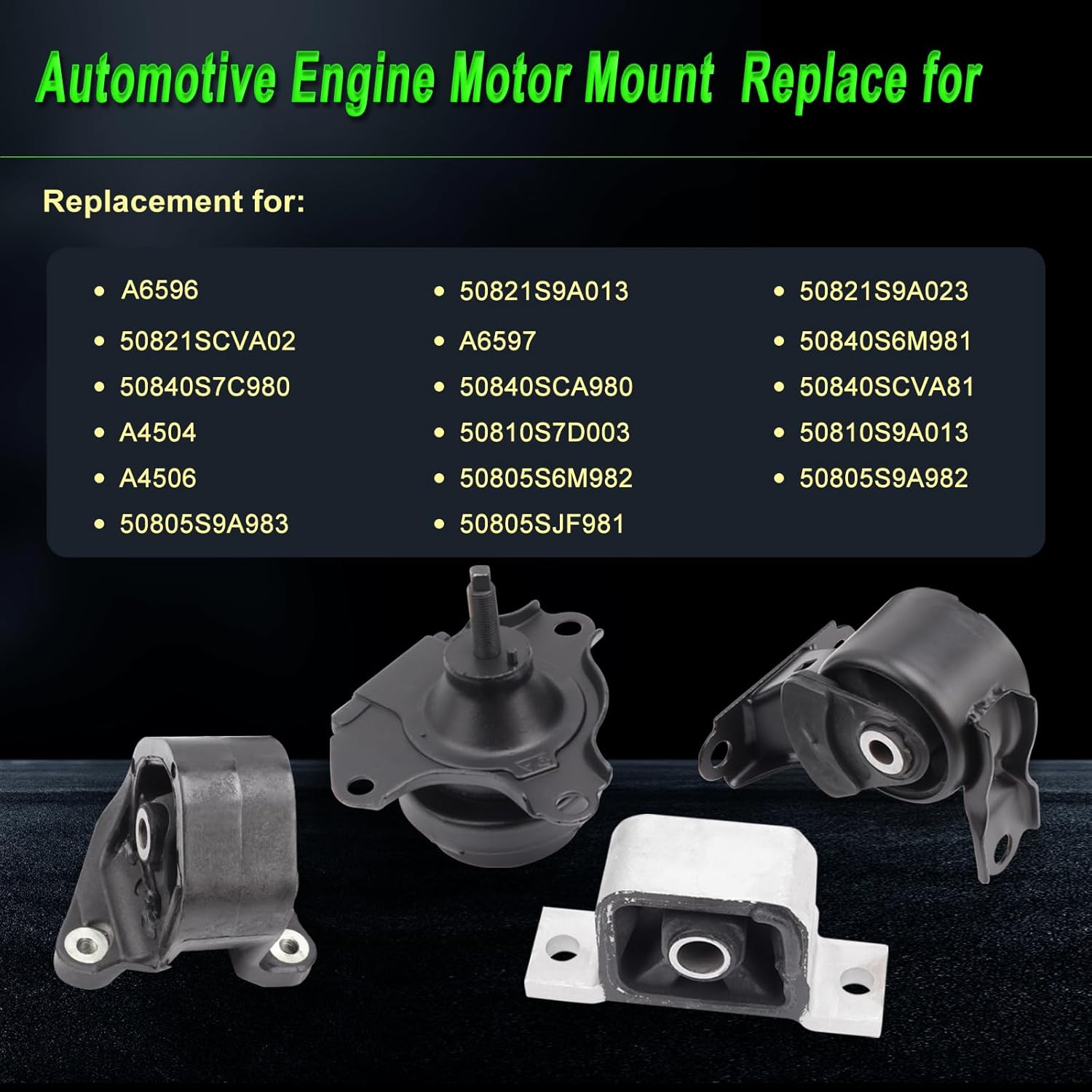 Set of 4 Engine Motor Mount Compatible with 2002 2003 2004 2005 2006 CR-V 2.4L Auto Transmission Replacement for A4504 A6597 A6596 A4506