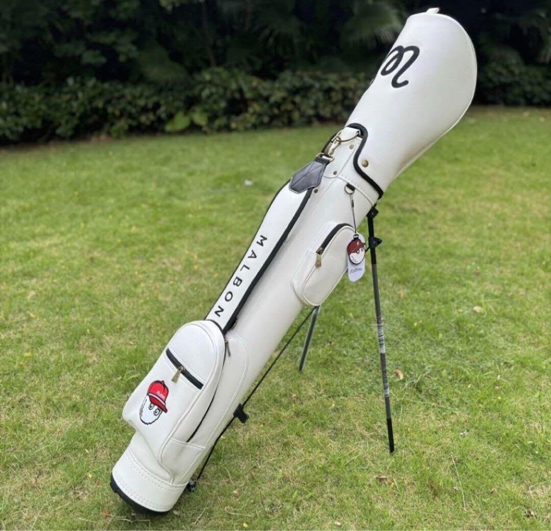 マルボン ゴルフ ラウンドスタンドキャディバッグ セルフスタンドバッグ 白 マルボン ゴルフ ラウンドスタンドキャディバッグ セルフスタンド