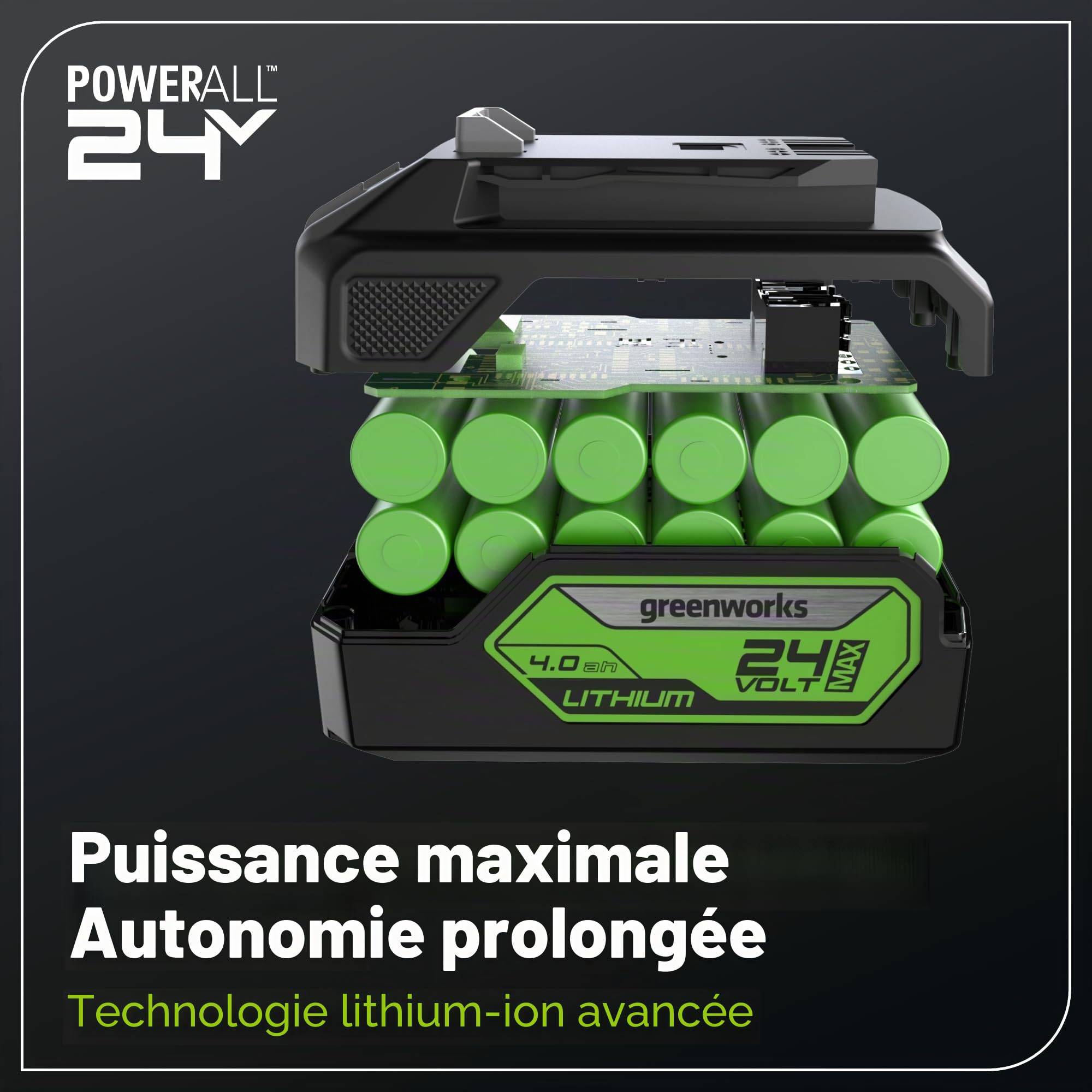 Greenworks 2 tondeuses à Gazon sans Fil 24 V (48 V) de 43,2 cm, (2) Batteries USB 4,0 Ah (concentrateur USB) et Chargeur Rapide à Double Port Inclus