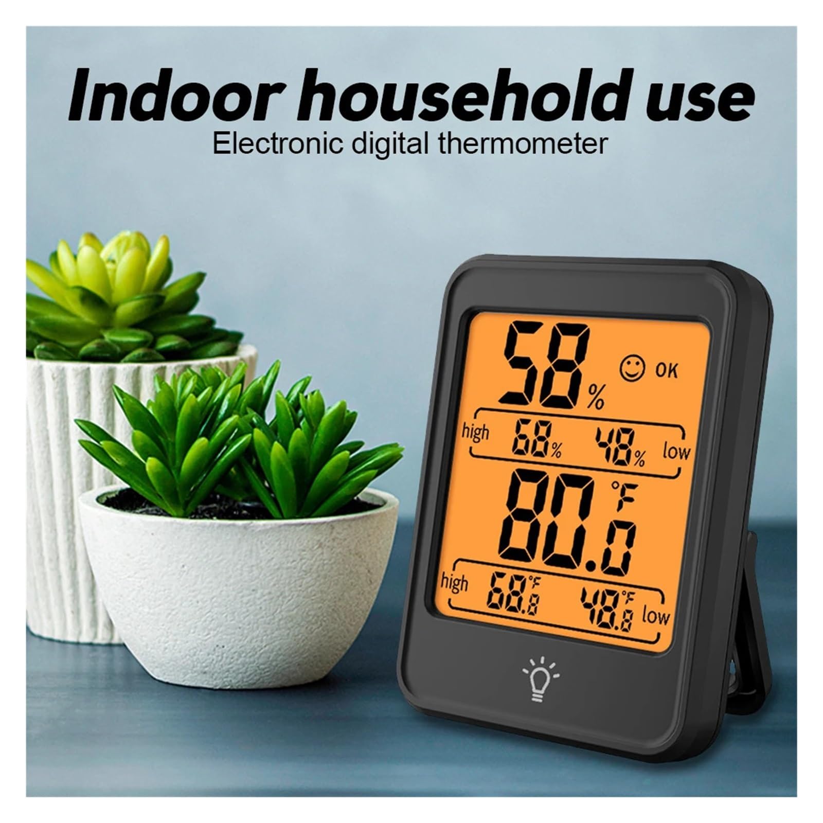 Termohigrómetro Digital LCD de Gran tamaño, termómetro higrómetro, medidor electrónico de Temperatura y Humedad para Interiores, Sensor, estación meteorológica