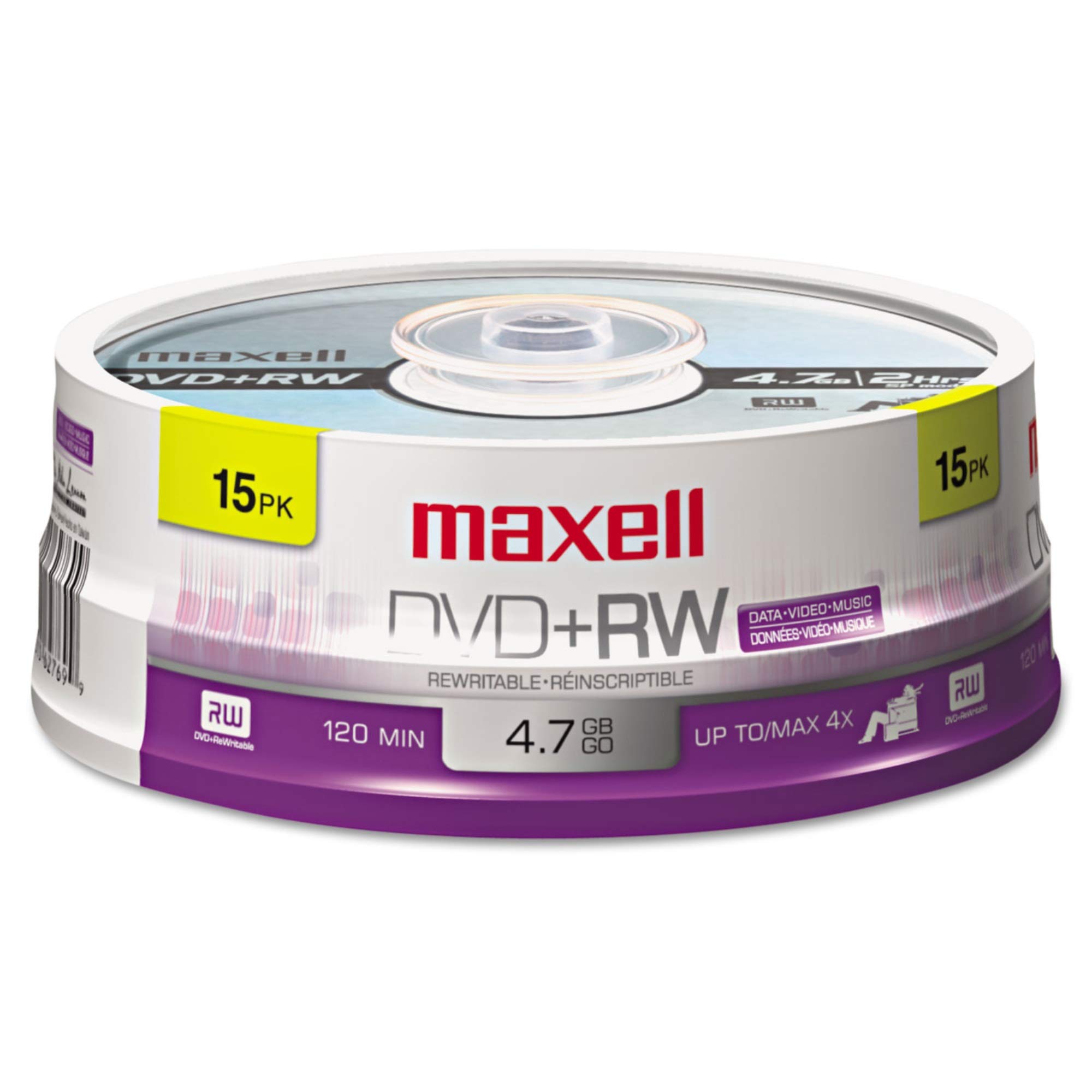 Amazon.com: Maxell Dvd+rw Rewritable Disc, 4.7 Gb, 4x, Spindle